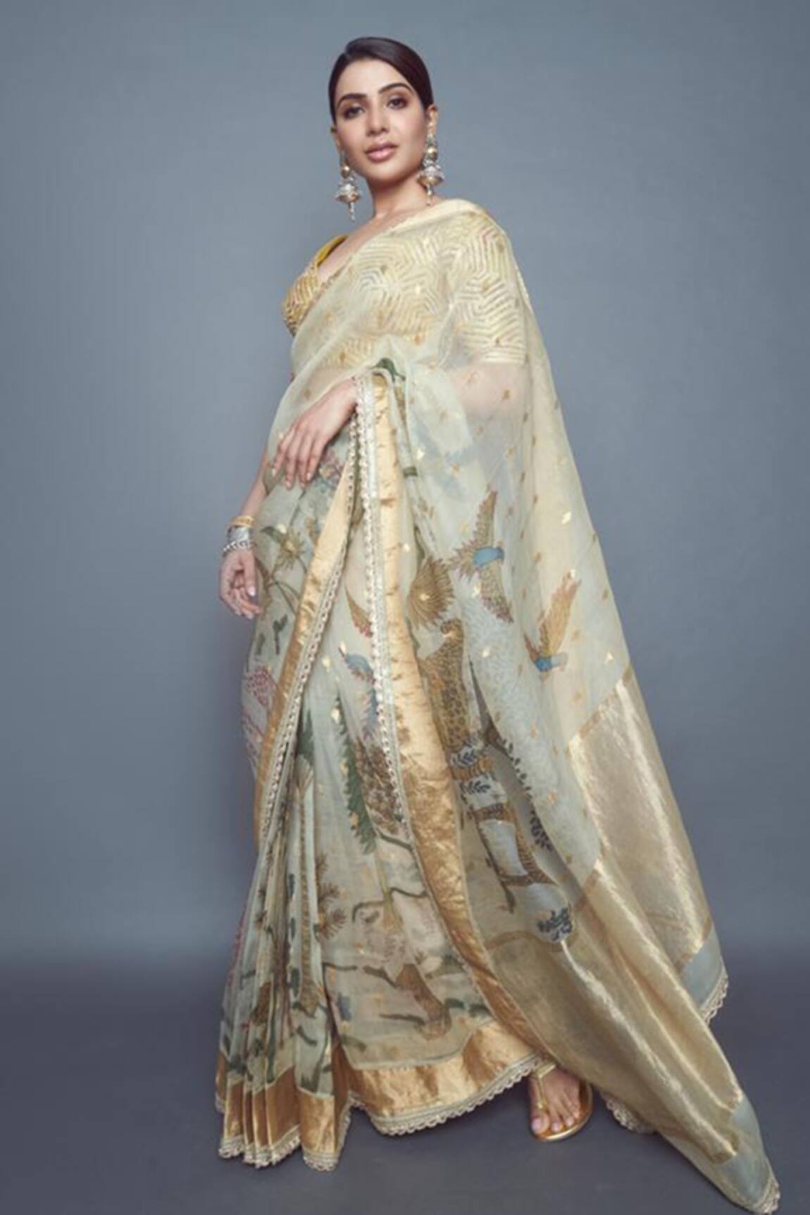 Archana Jaju Hand Painted Saree With Blouse
