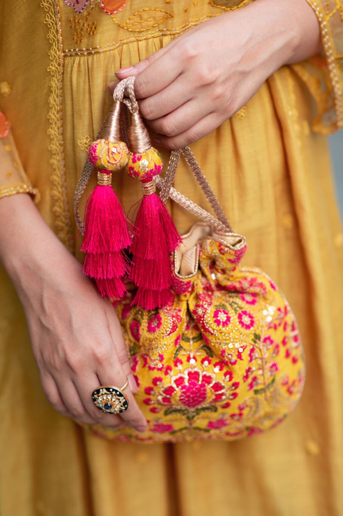 Amyra Silk Embroidered Polti Bag