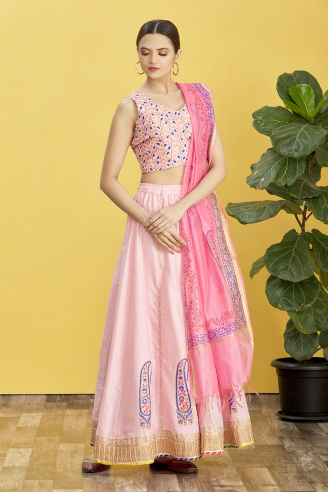 Nazaakat by Samara Singh Silk Printed Lehenga Set