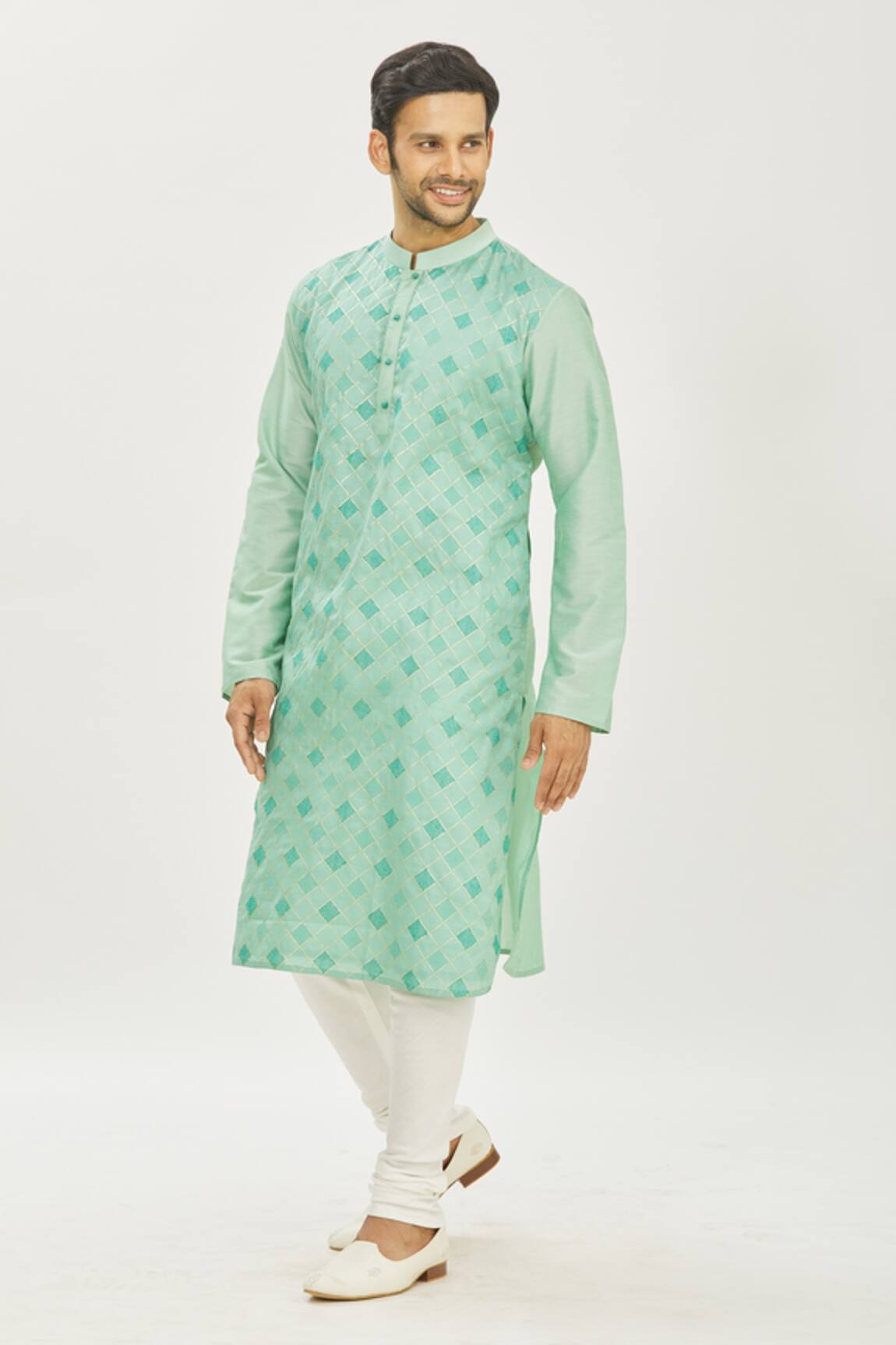 Priyanka Haralalka Foil Print Kurta & Churidar Pant Set