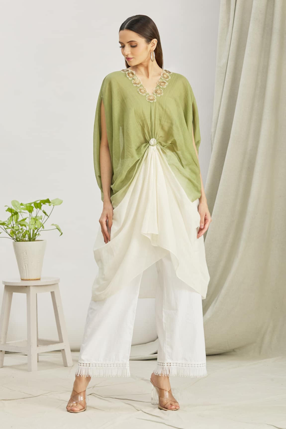 Paksh Front Knot Kaftan Tunic 