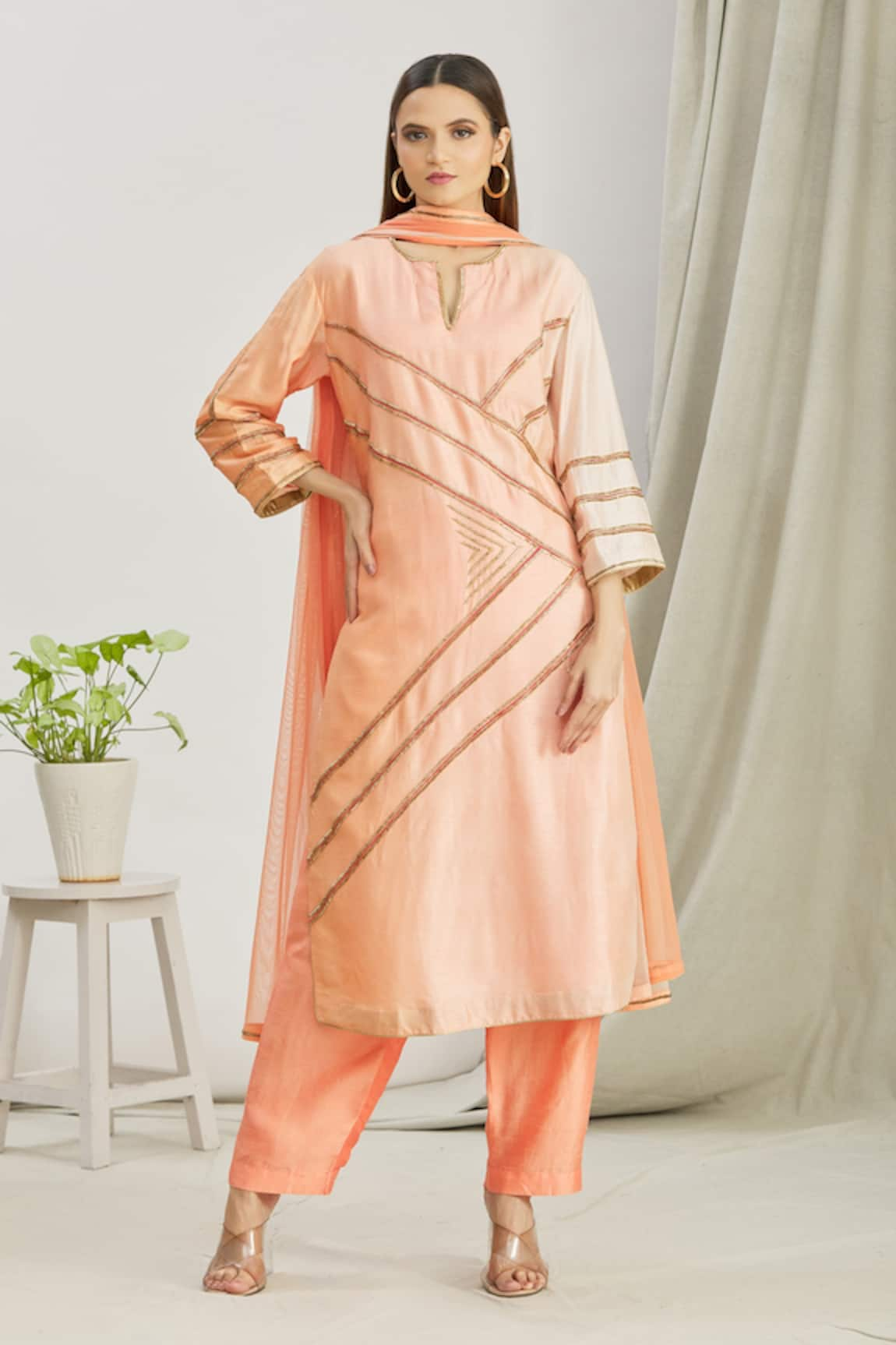 Paksh Cutdana Work Kurta Set