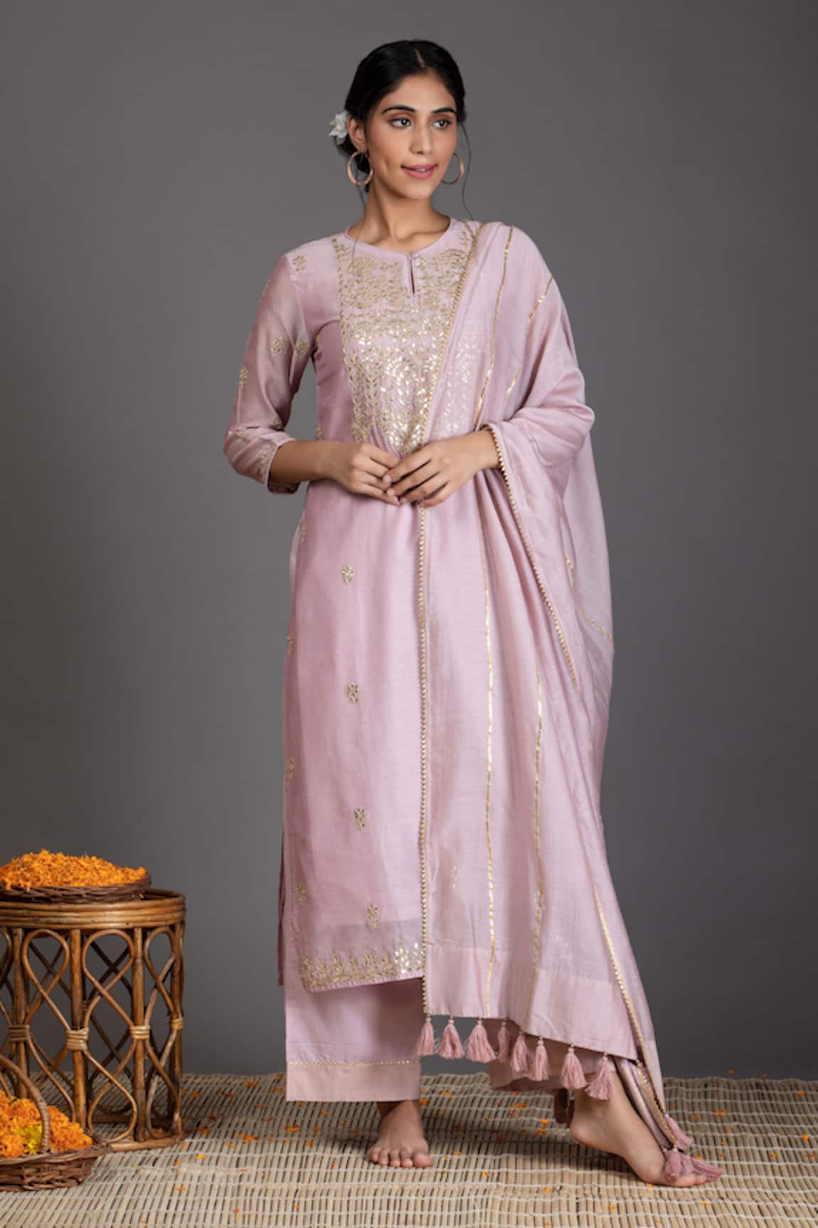 Kameez Gota Embroidered Kurta Set