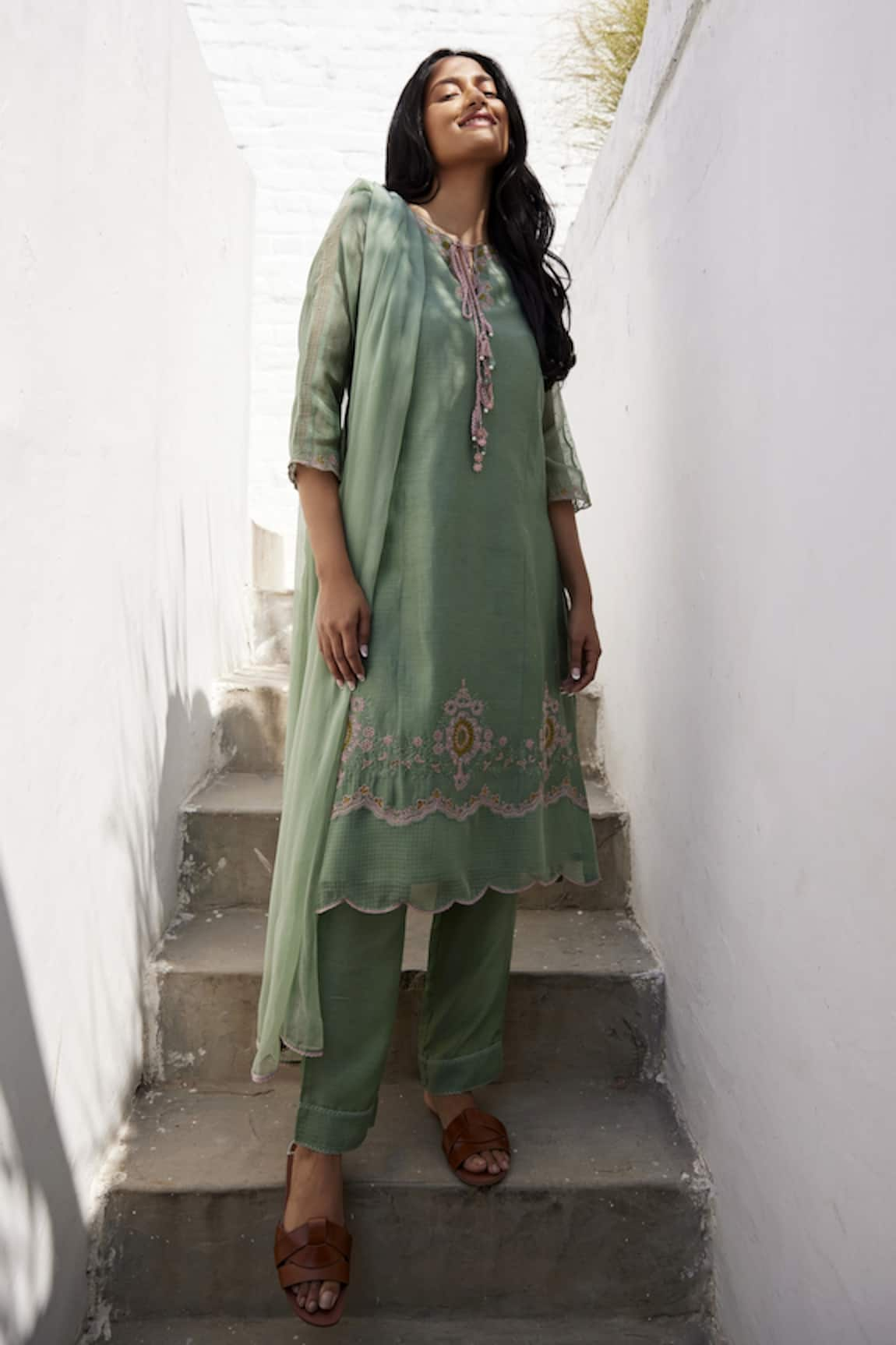 Nimbus Chanderi Kurta Pant Set