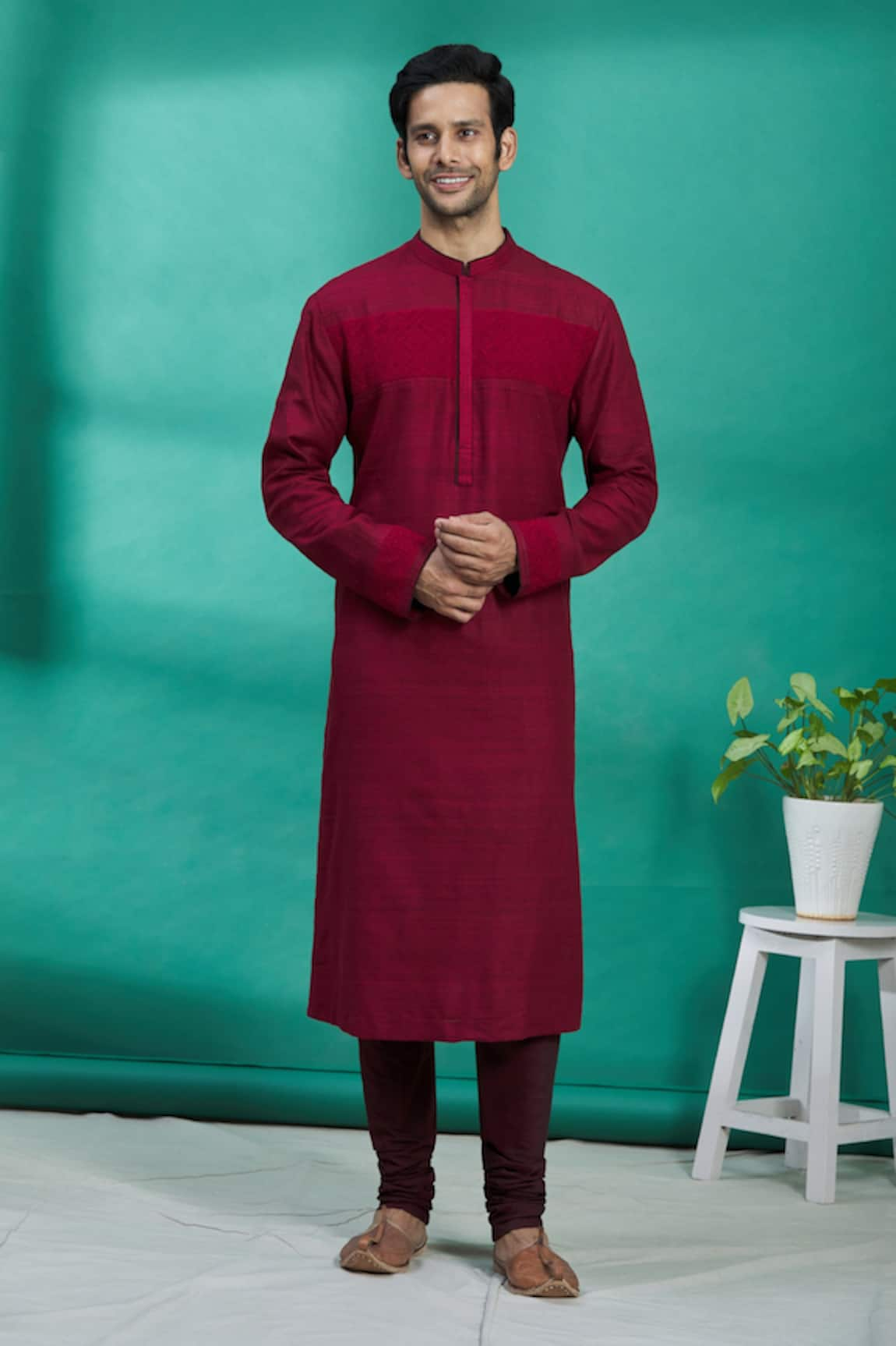 Kishore Ramani Silk Embroidered Kurta Set