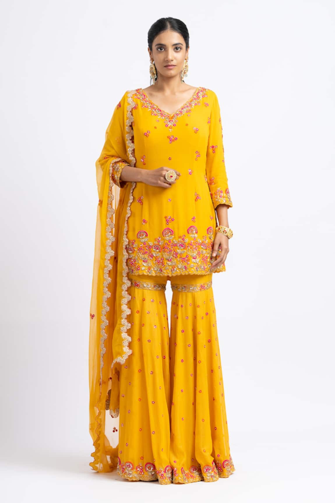 Nitika Gujral Embroidered Kurta Gharara Set