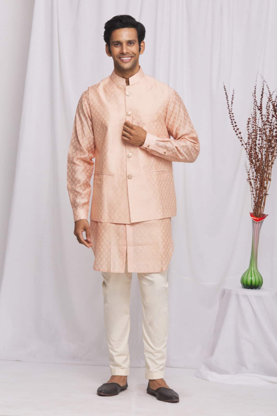 Ekam By Manish Floral Print Nehru Jacket