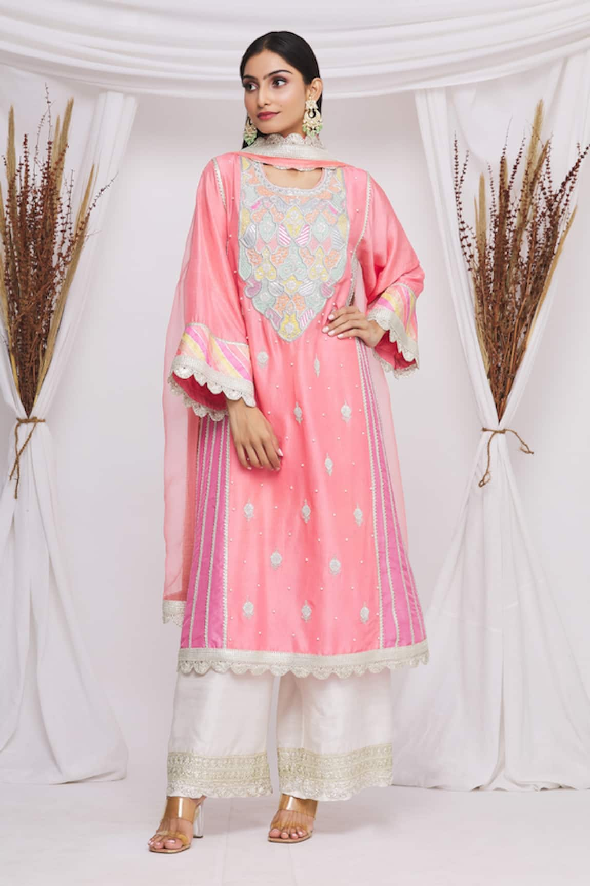 Ekta Singh Floral Embroidered Kurta Set