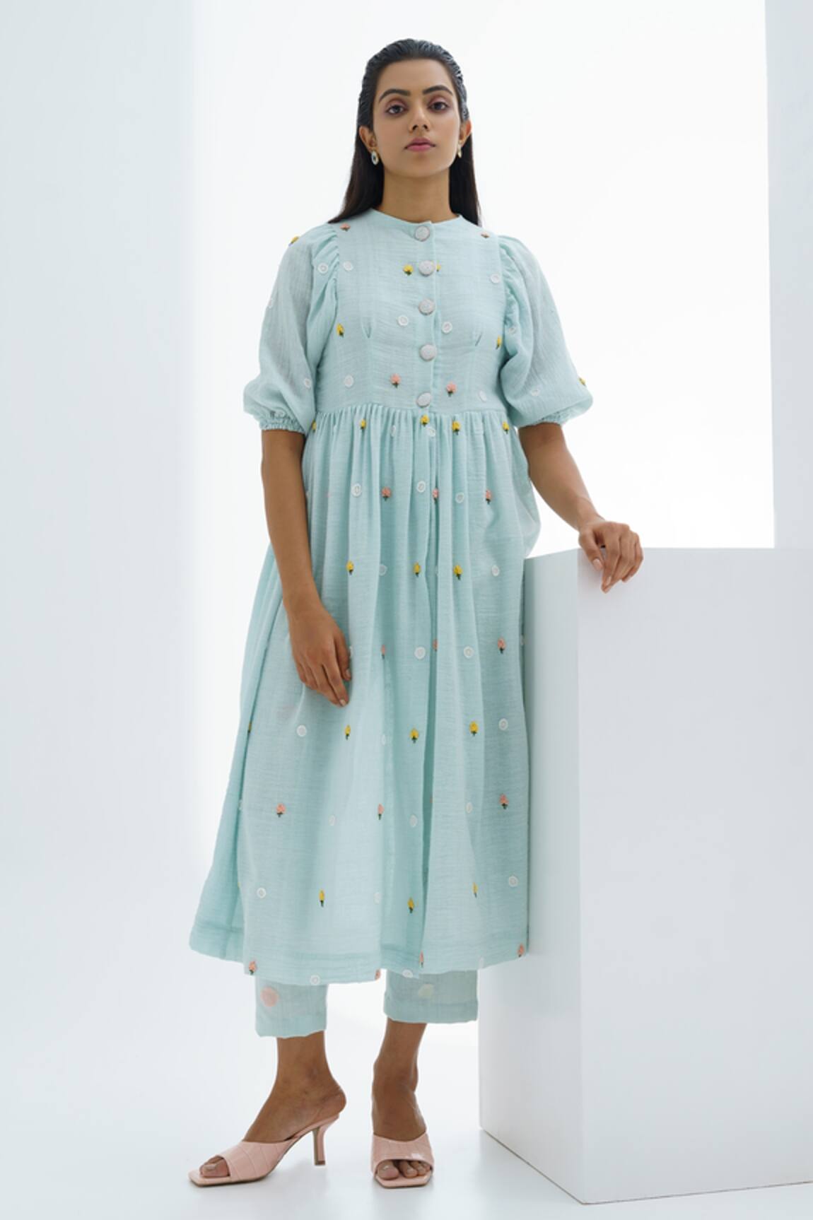 The Right Cut Handloom Cotton Anarkali & Pant Set