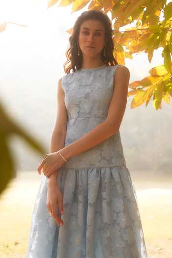 Therealb Desert Bluebell Gathered Dress 