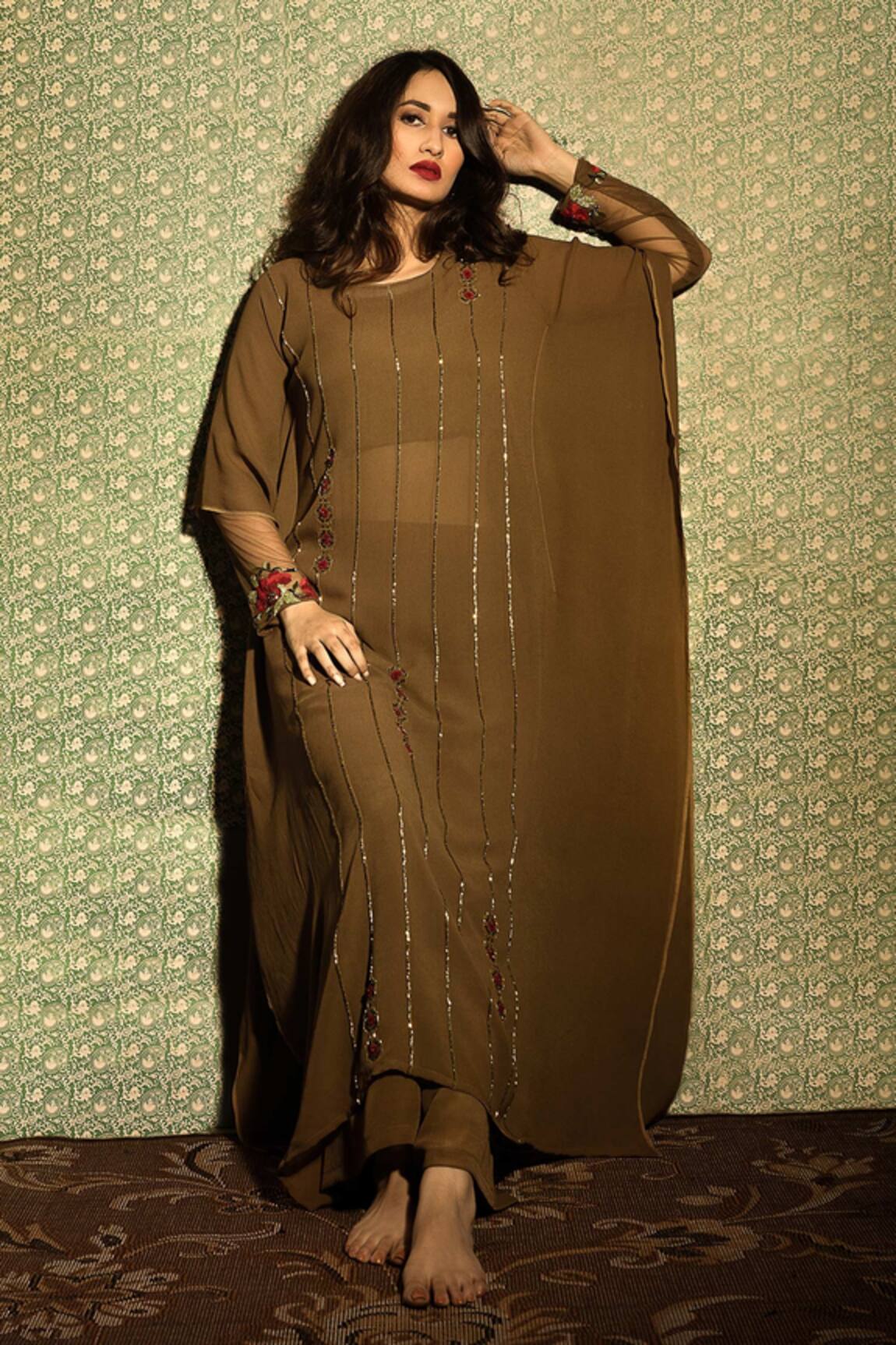 Radha Sharma Hand Embroidered Kaftan Palazzo Set