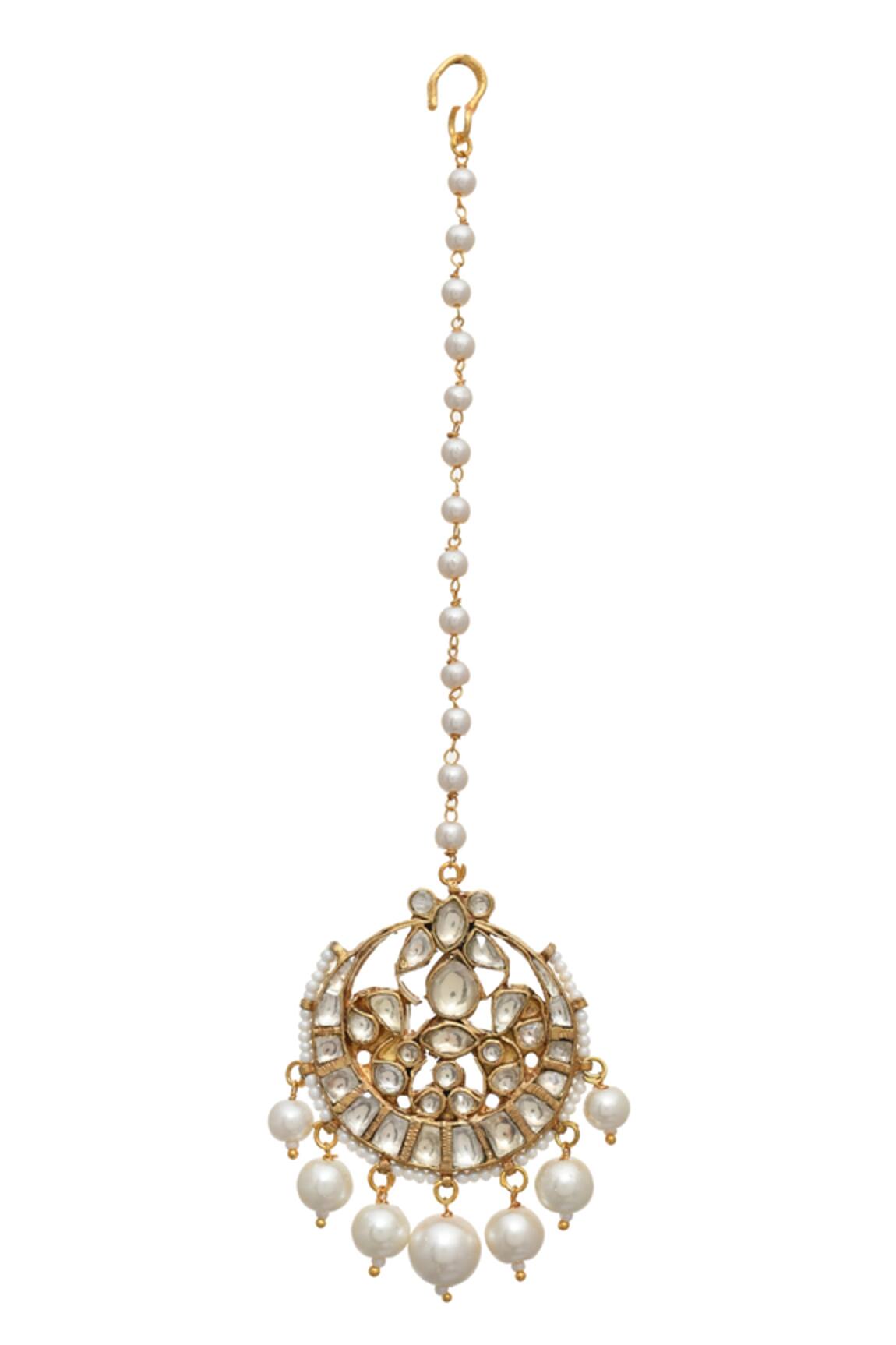 MAISARA JEWELRY Pearl Drop Maangtikka 