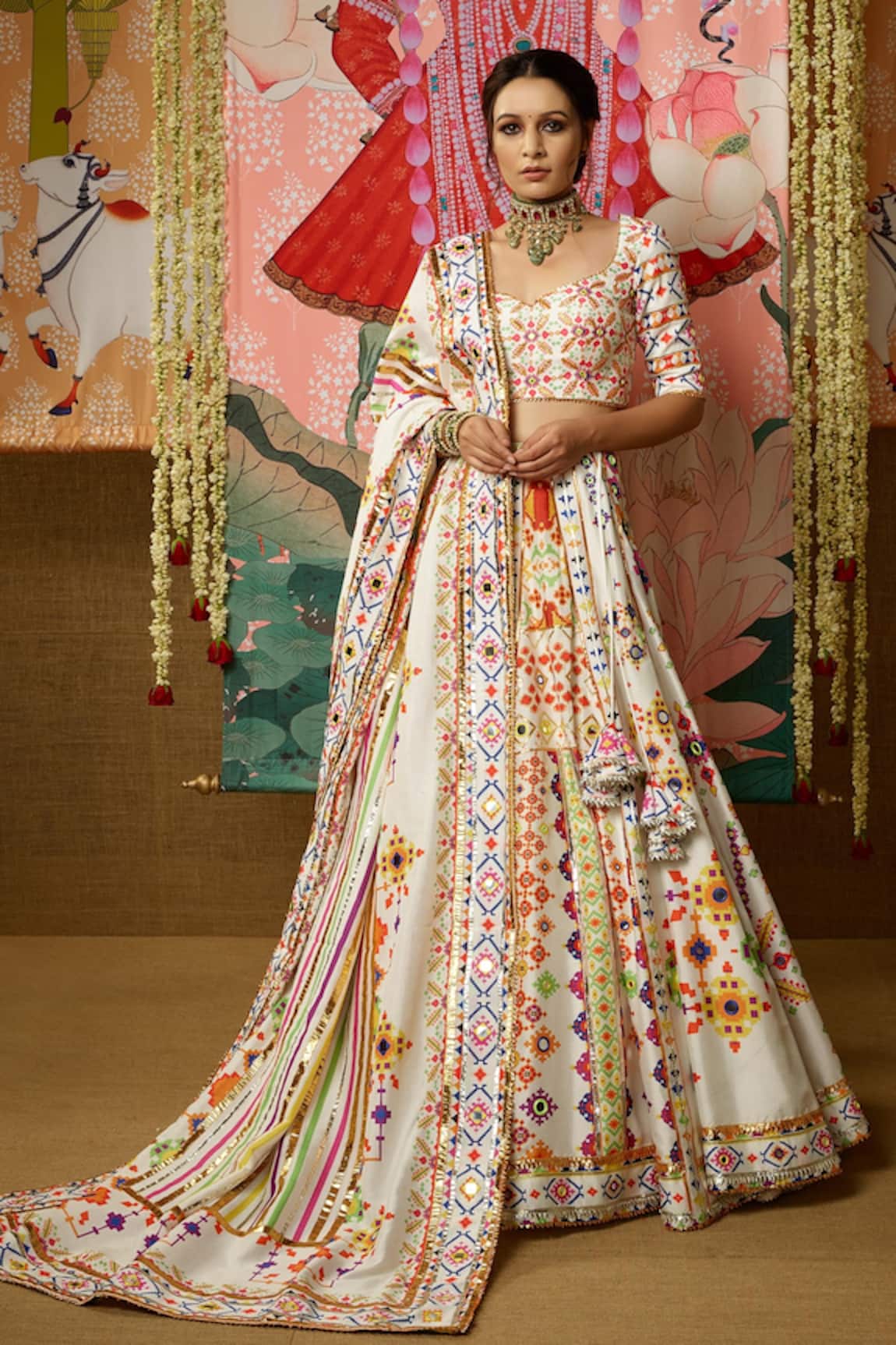 Mayyur Girotra Couture Shubhra Silk Bridal Lehenga Set 