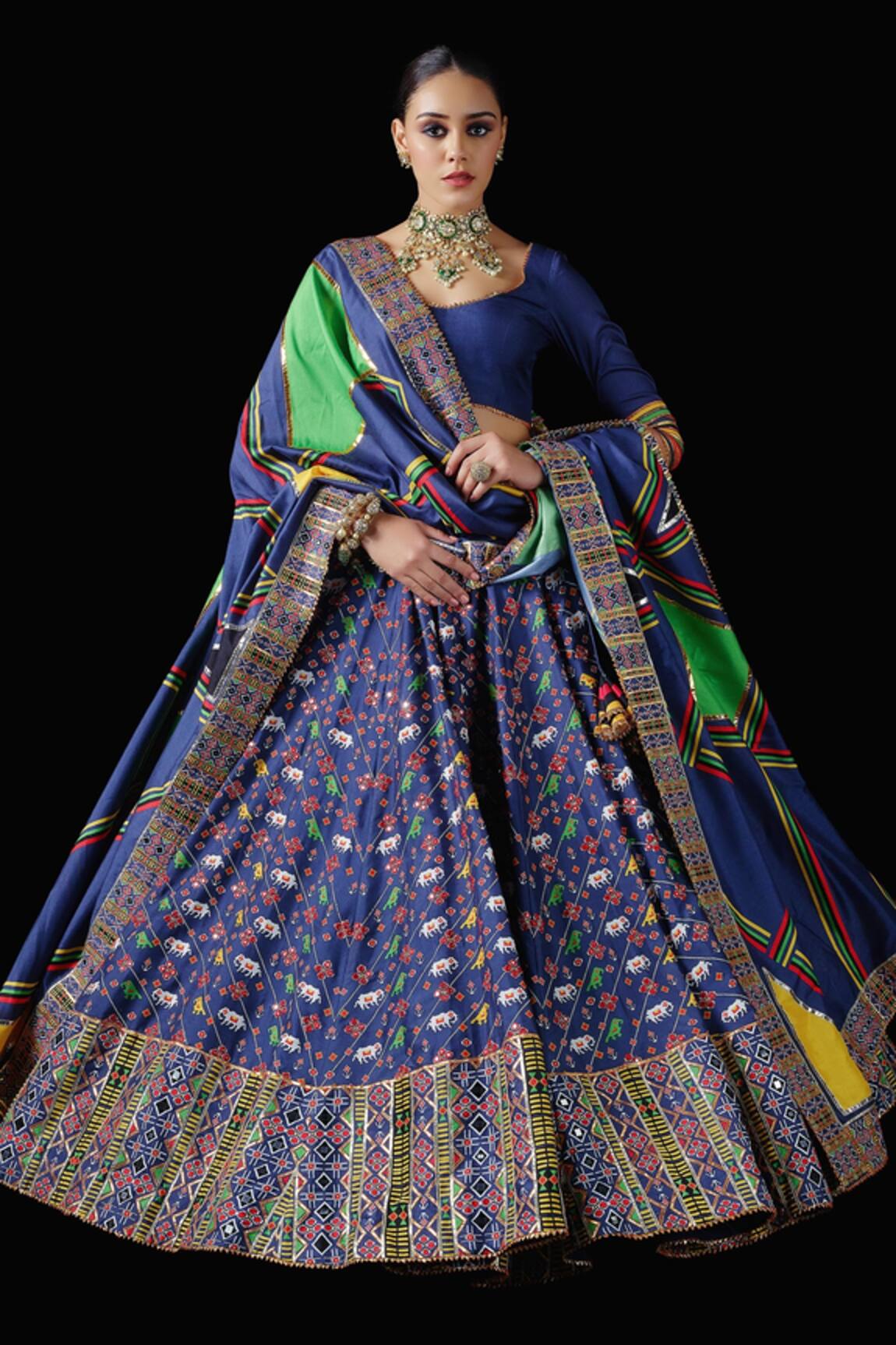 Mayyur Girotra Couture Parikrama Silk Patola Print Lehenga Set 