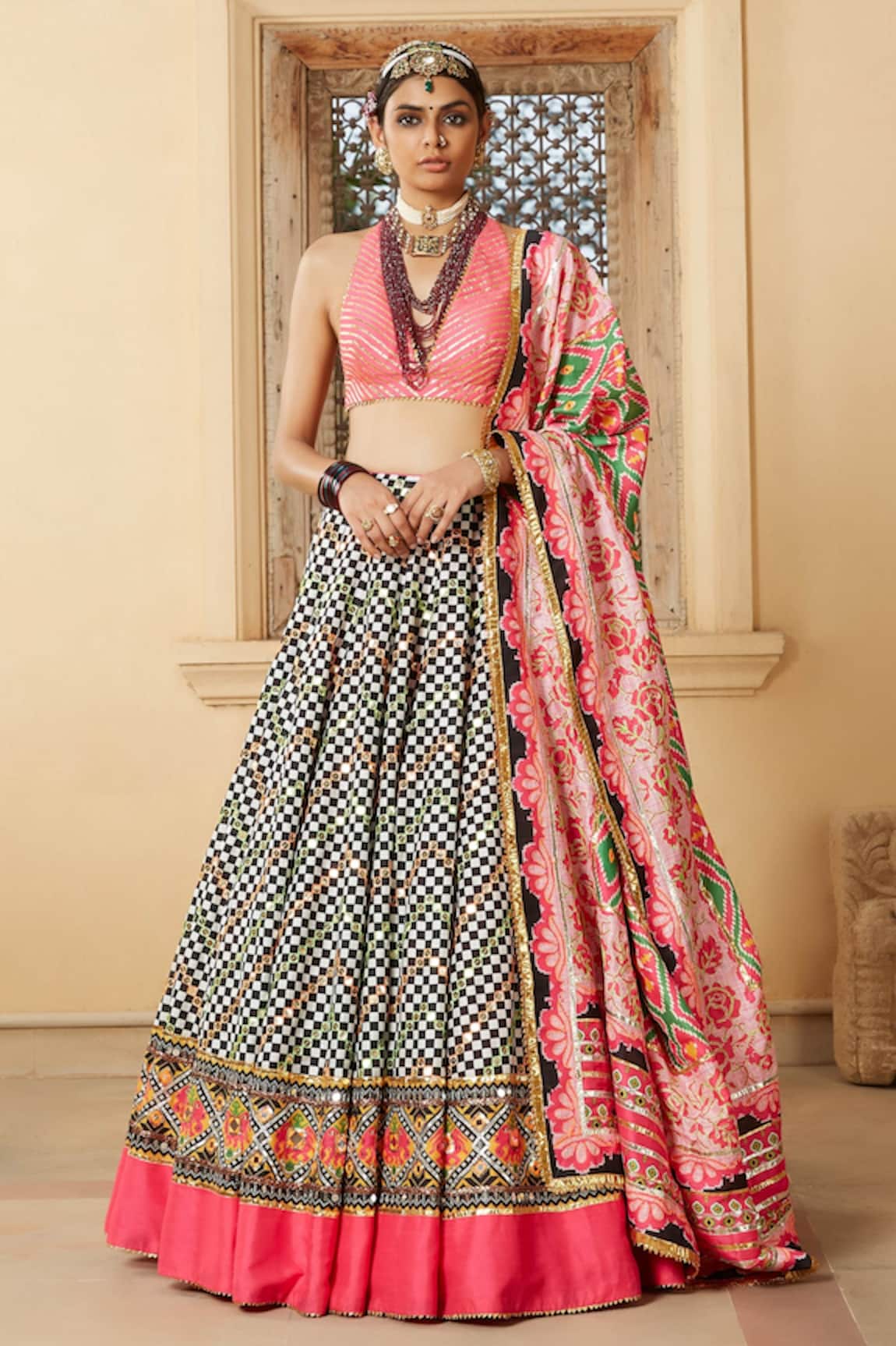 Mayyur Girotra Couture Rumana Silk Lehenga Set 