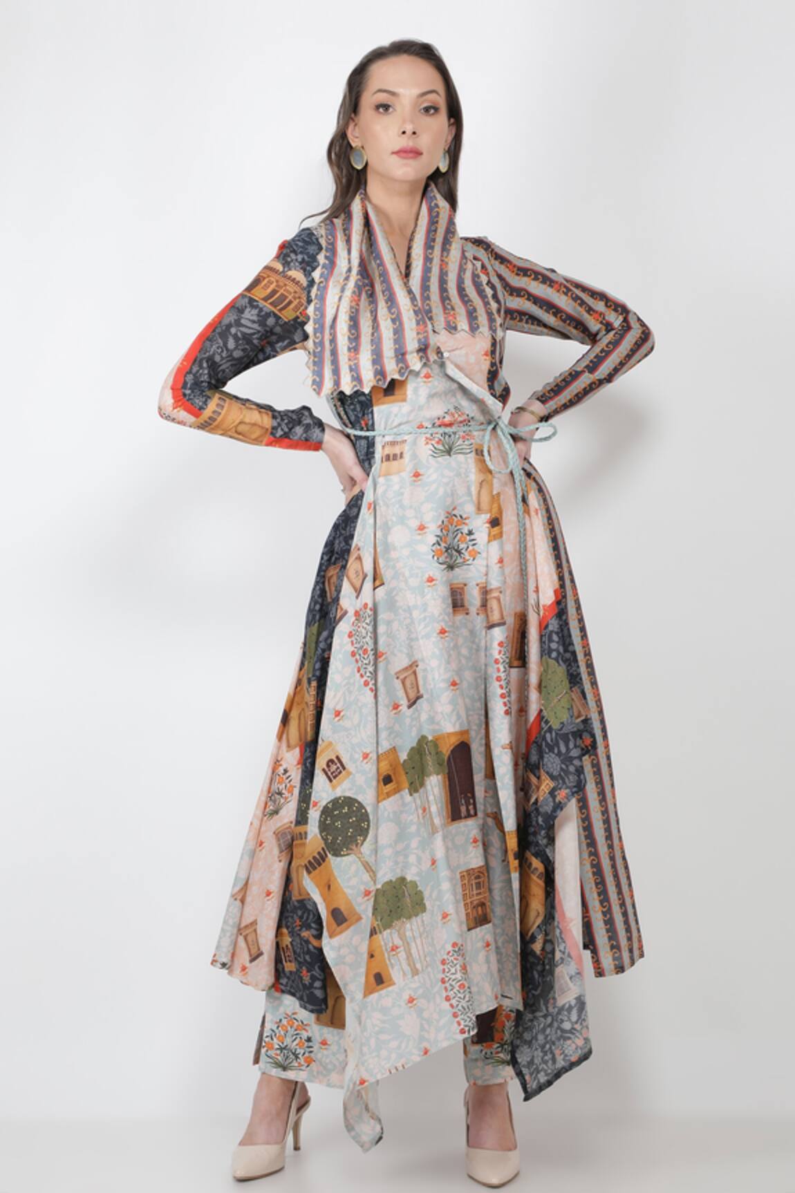 Jajaabor Silk Chanderi Kurta & Pant Set 