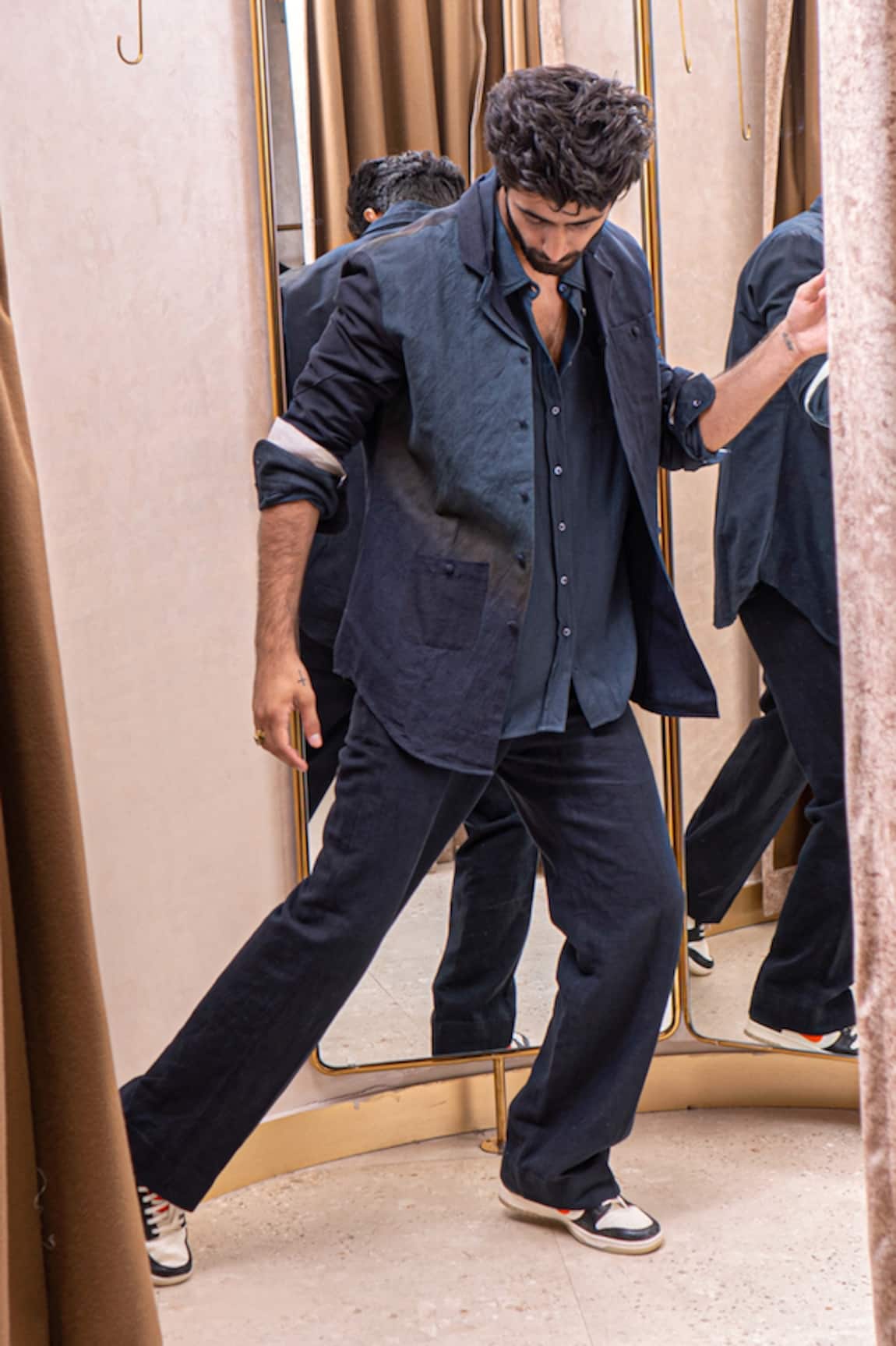 Jatin Malik Cotton Linen Overshirt & Pant Set 