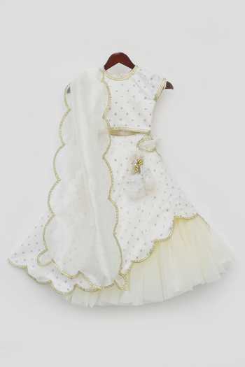 FAYON KIDS Ruffle Layered Lehenga Set 
