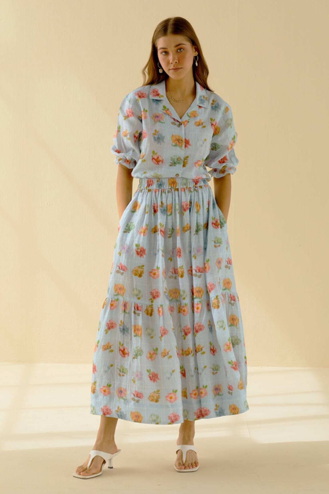 Pozruh By Aiman Iris Floral Print Shirt 