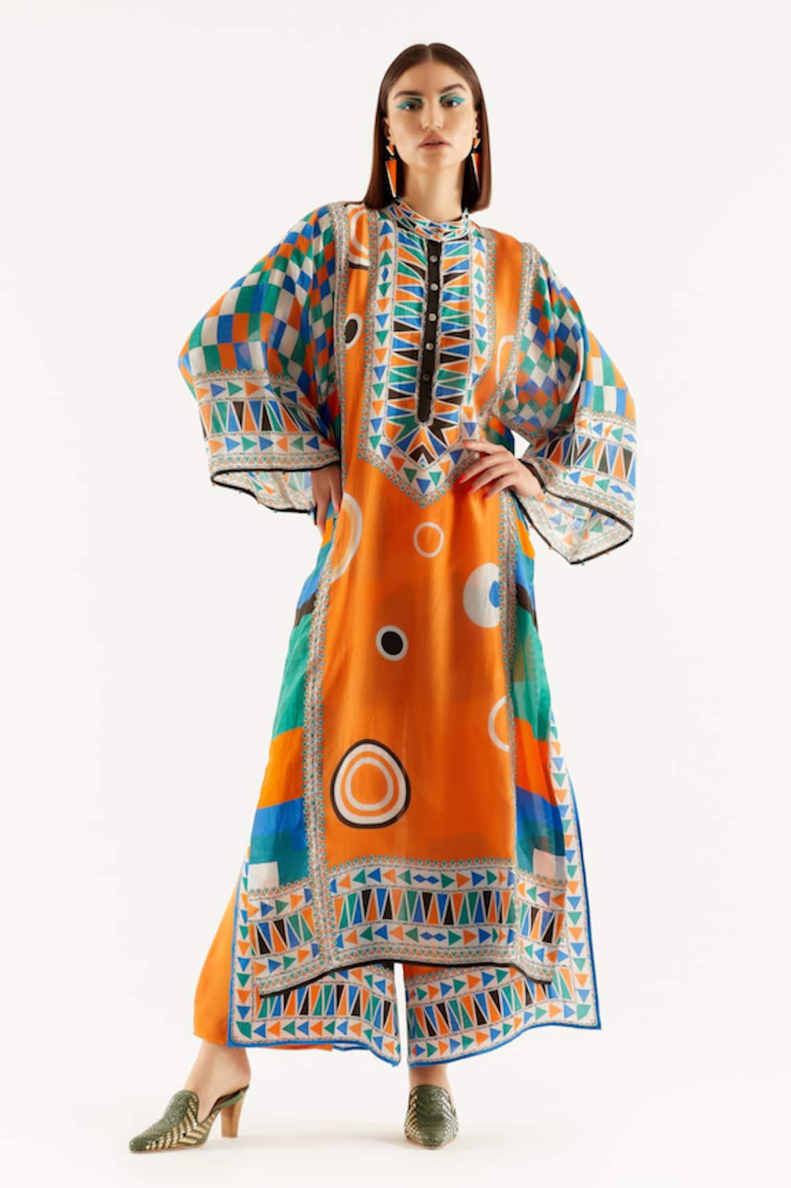 Rajdeep Ranawat Gayatri Silk Tunic & Layered Pant Set