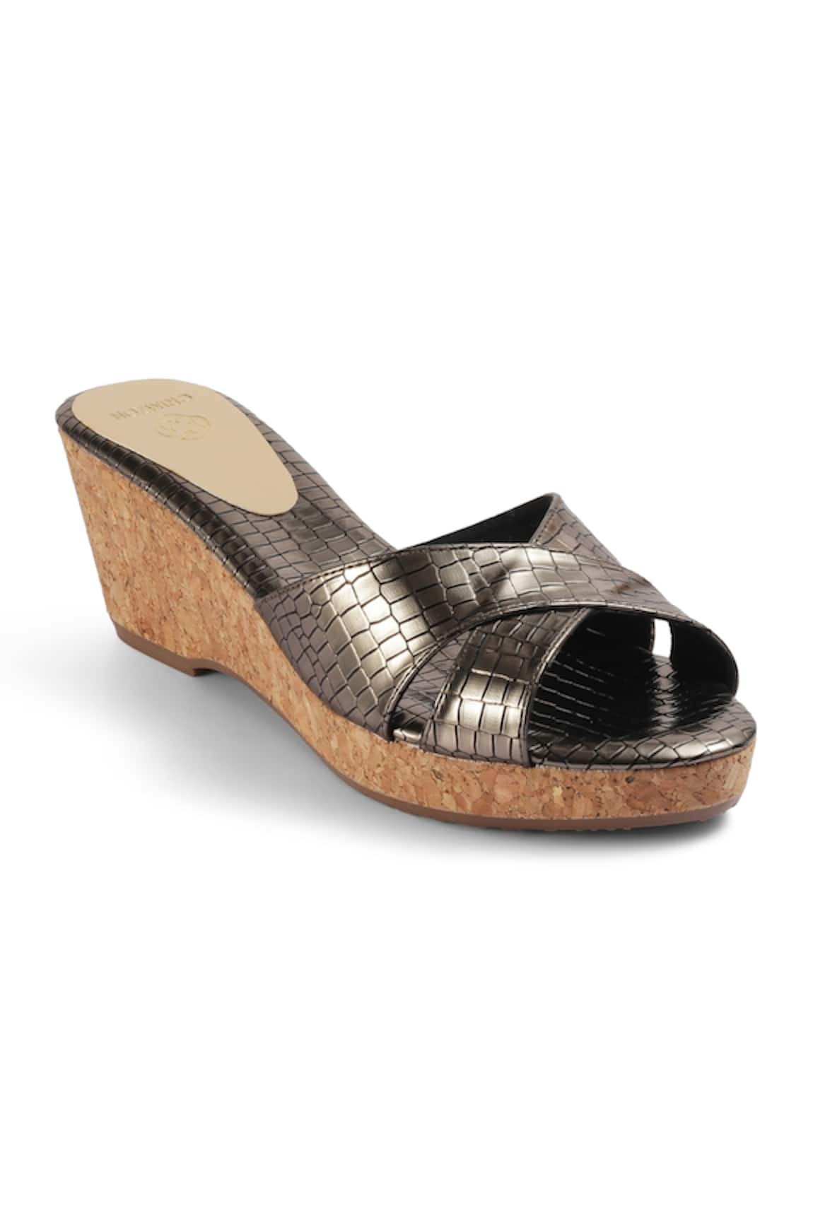 Crimzon Aiyana Textured Strap Wedges