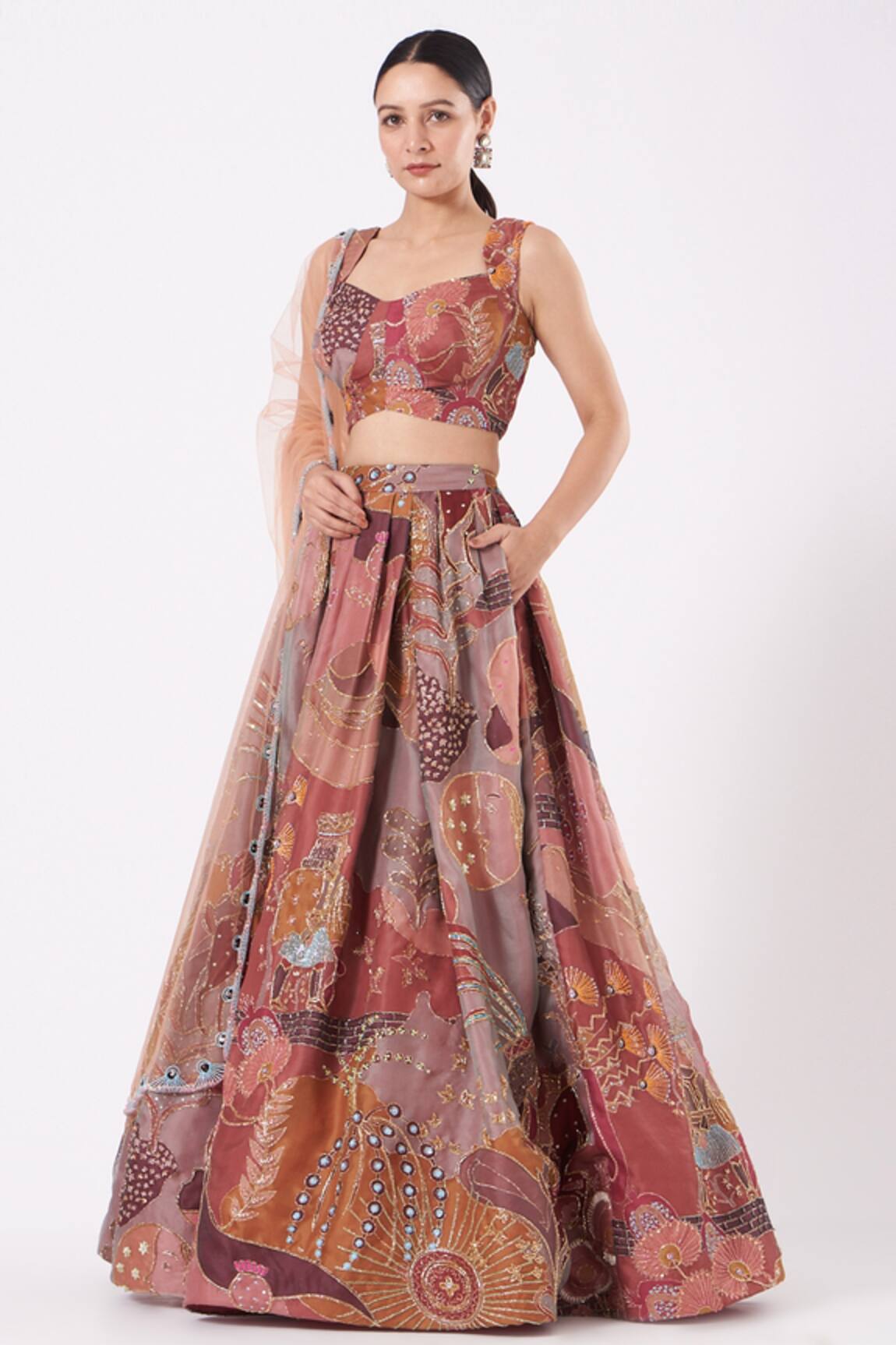 Aisha Rao Paper Dolls Print Lehenga Set