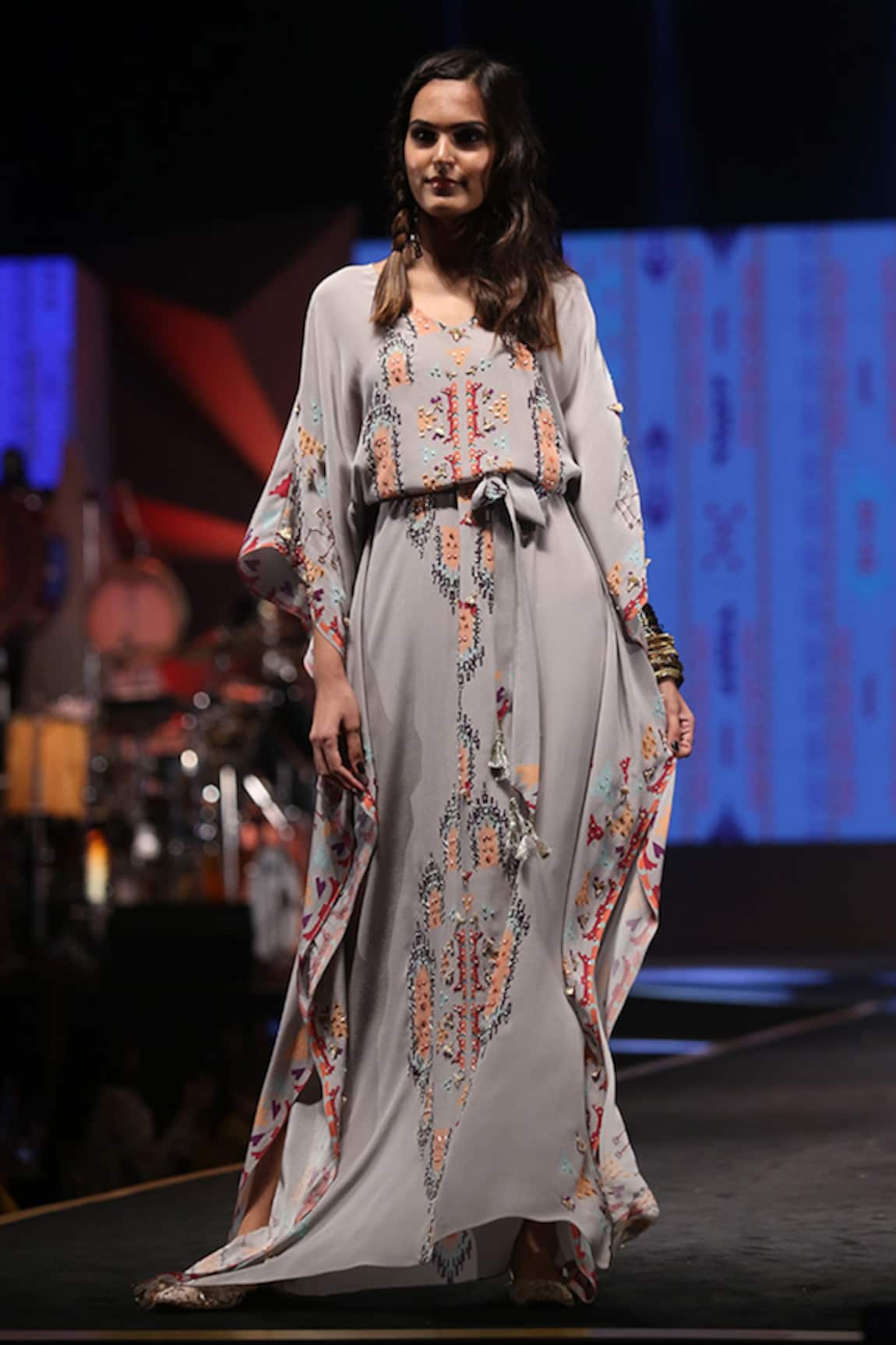 Payal Singhal Afshan Ikat Carpet Print Kaftan 