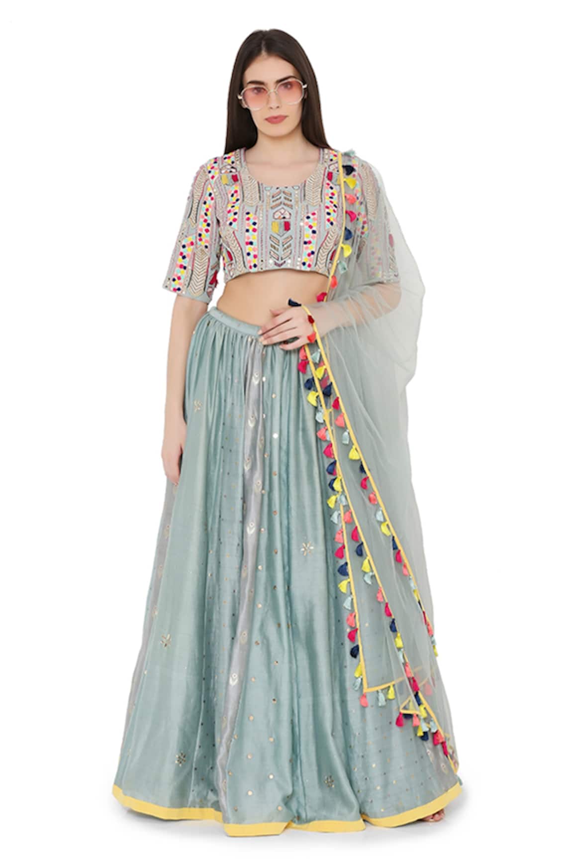 Payal Singhal Embroidered Panelled Lehenga Set 