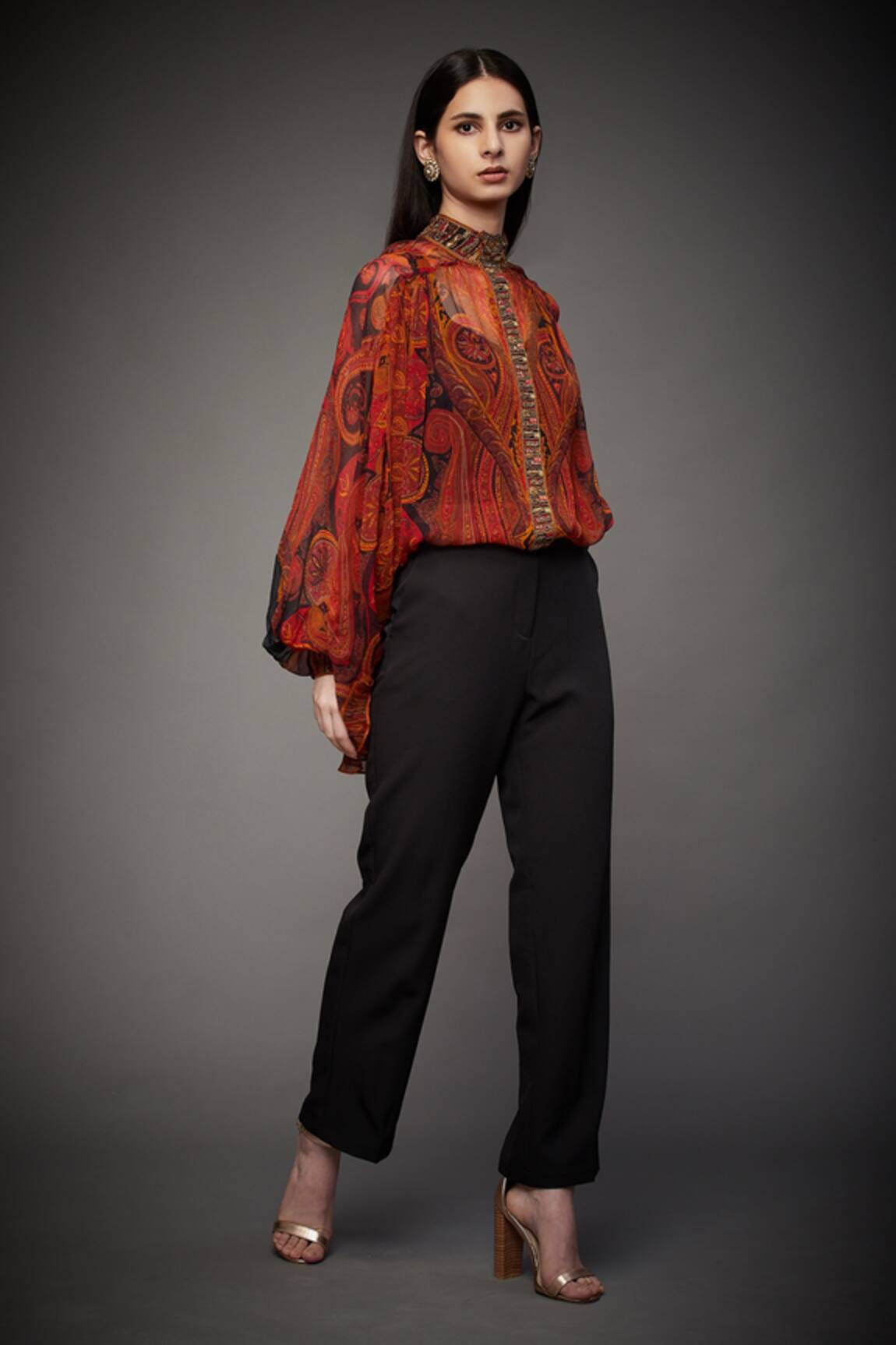 RI.Ritu Kumar Printed Puff Sleeve Short Kurta
