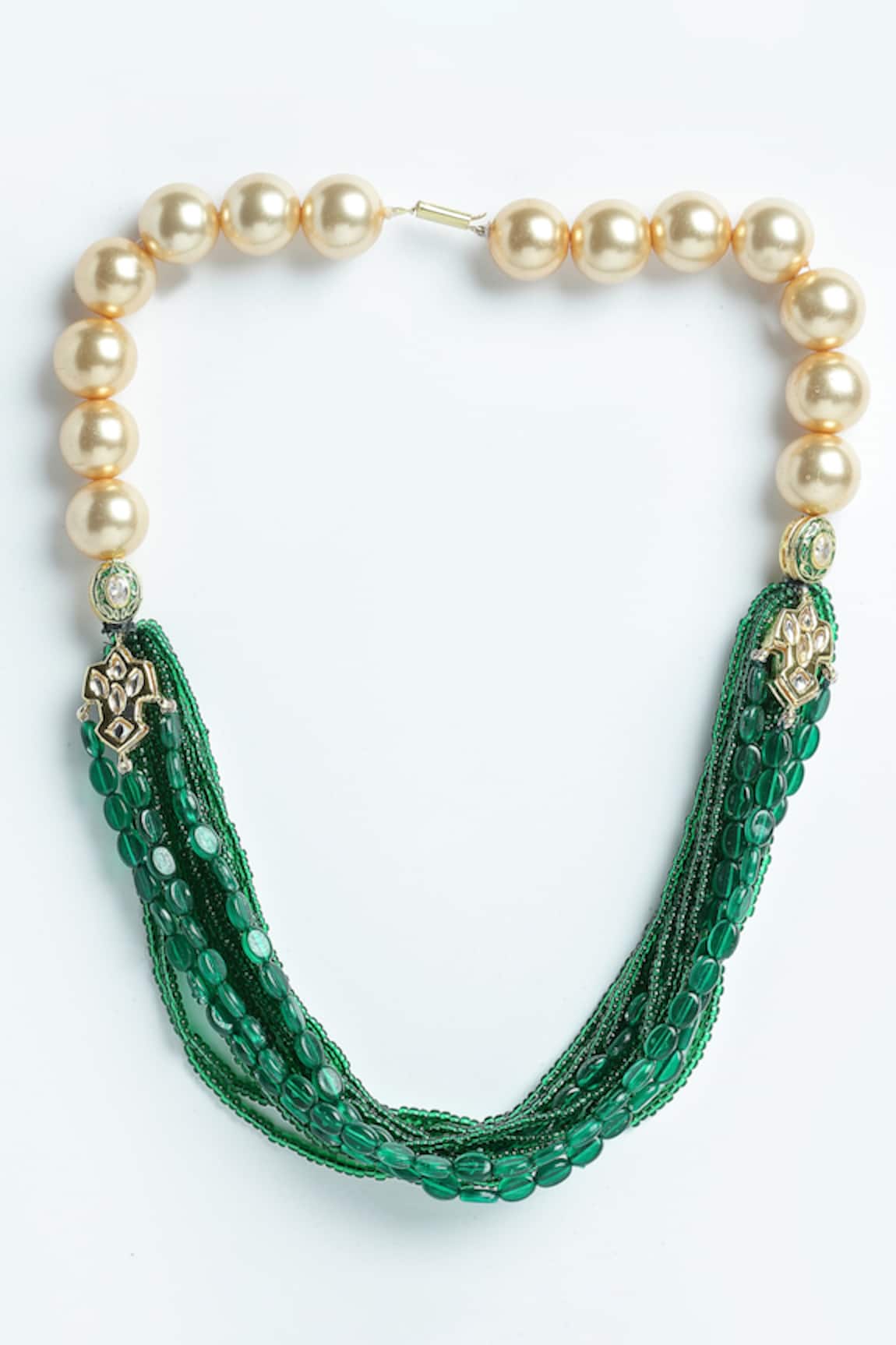 Dugran By Dugristyle Kundan Pearl Natural Stone Layered Necklace