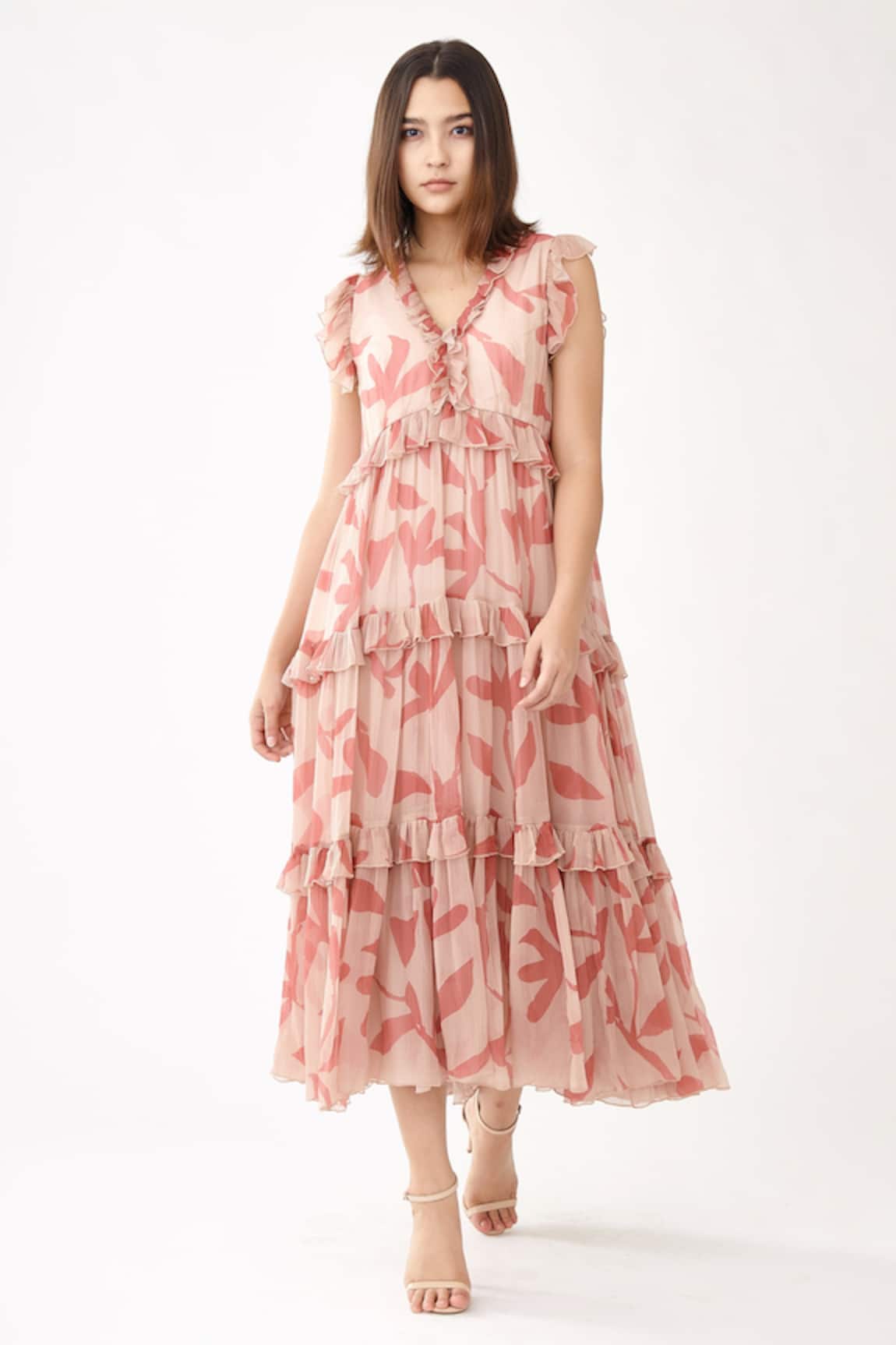 KoAi Floral Print Midi Dress