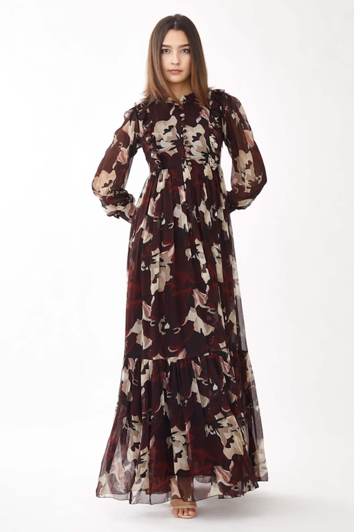 KoAi Floral Print Tiered Dress