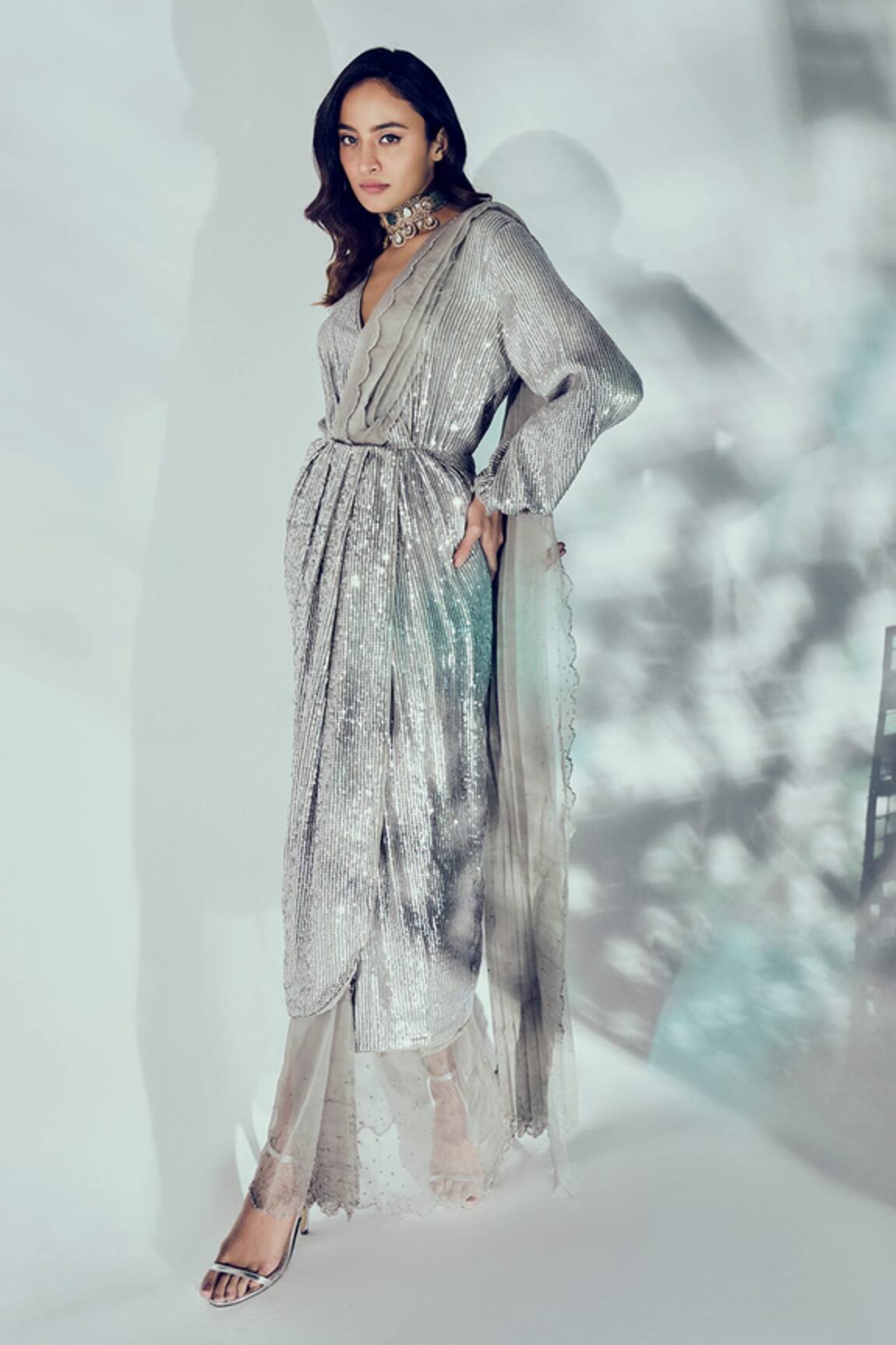 Not So Serious By Pallavi Mohan Maeve Sequin Saree Gown