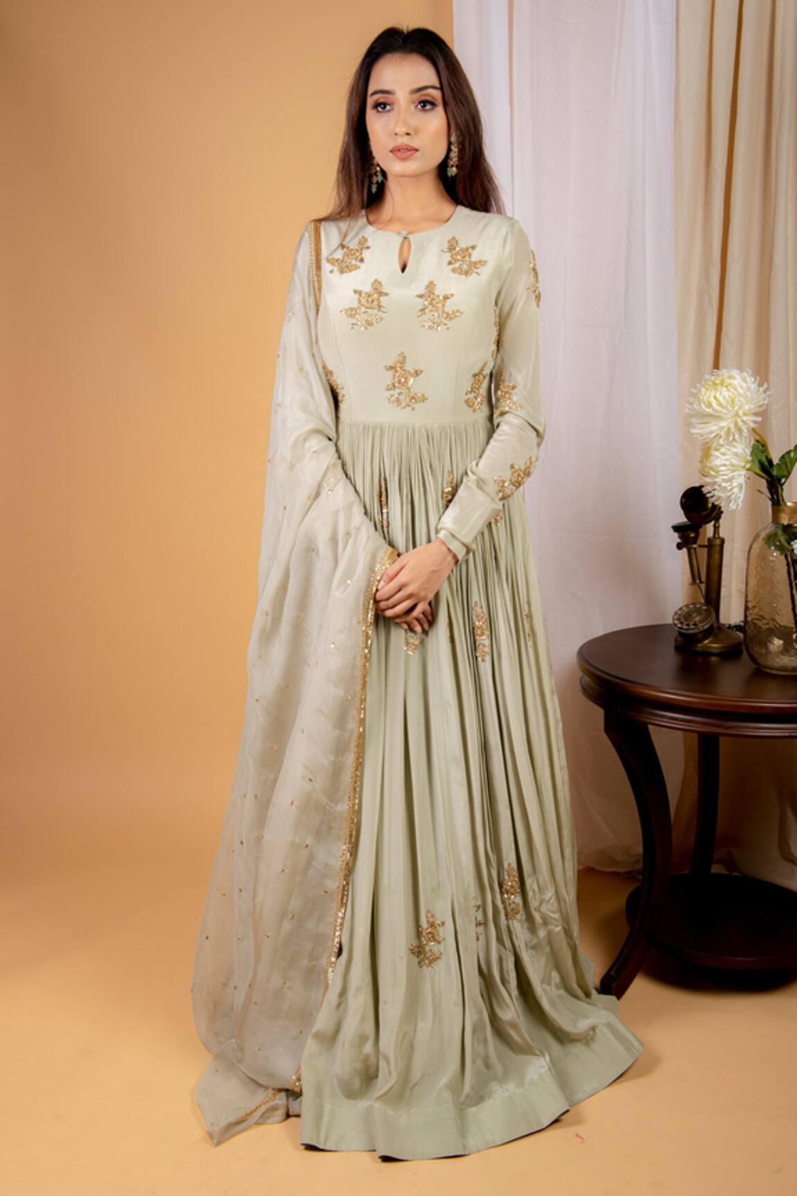 Ikshita Choudhary Pleated Anarakali With Dupatta
