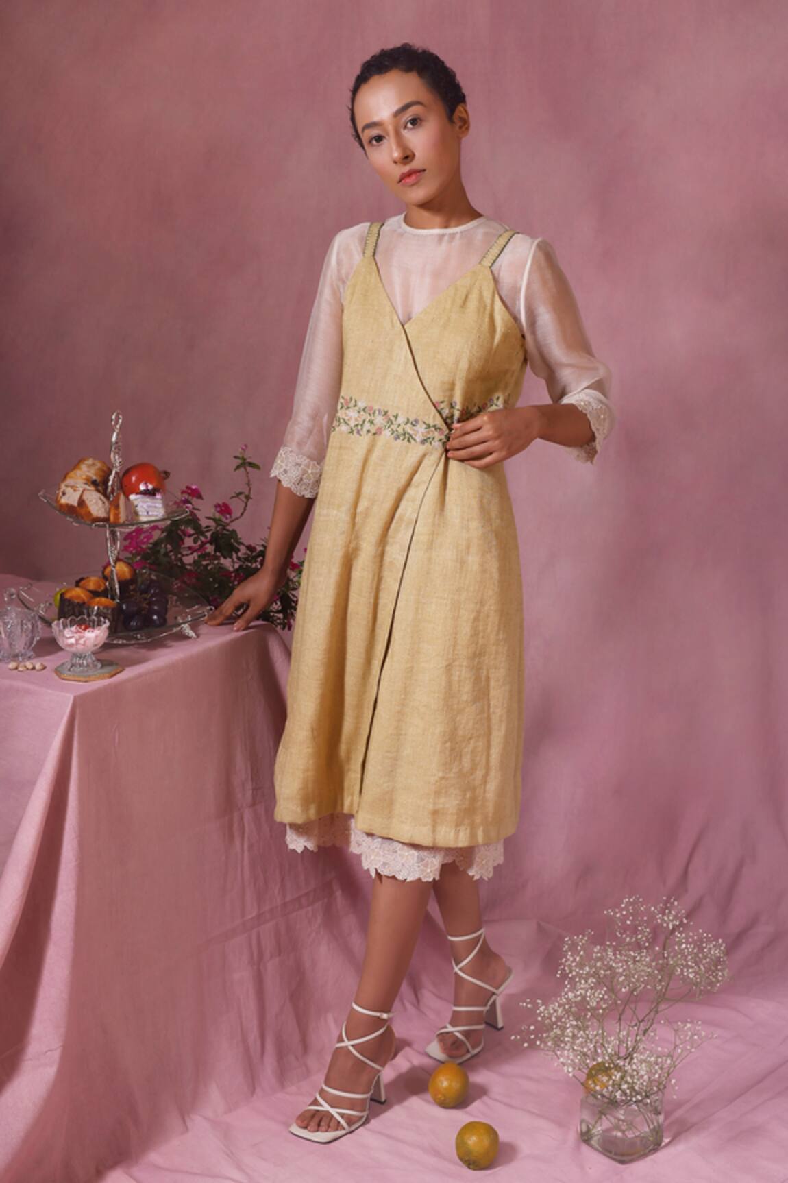 Chokhi Chorri Jacket With Sheer Net Dress 