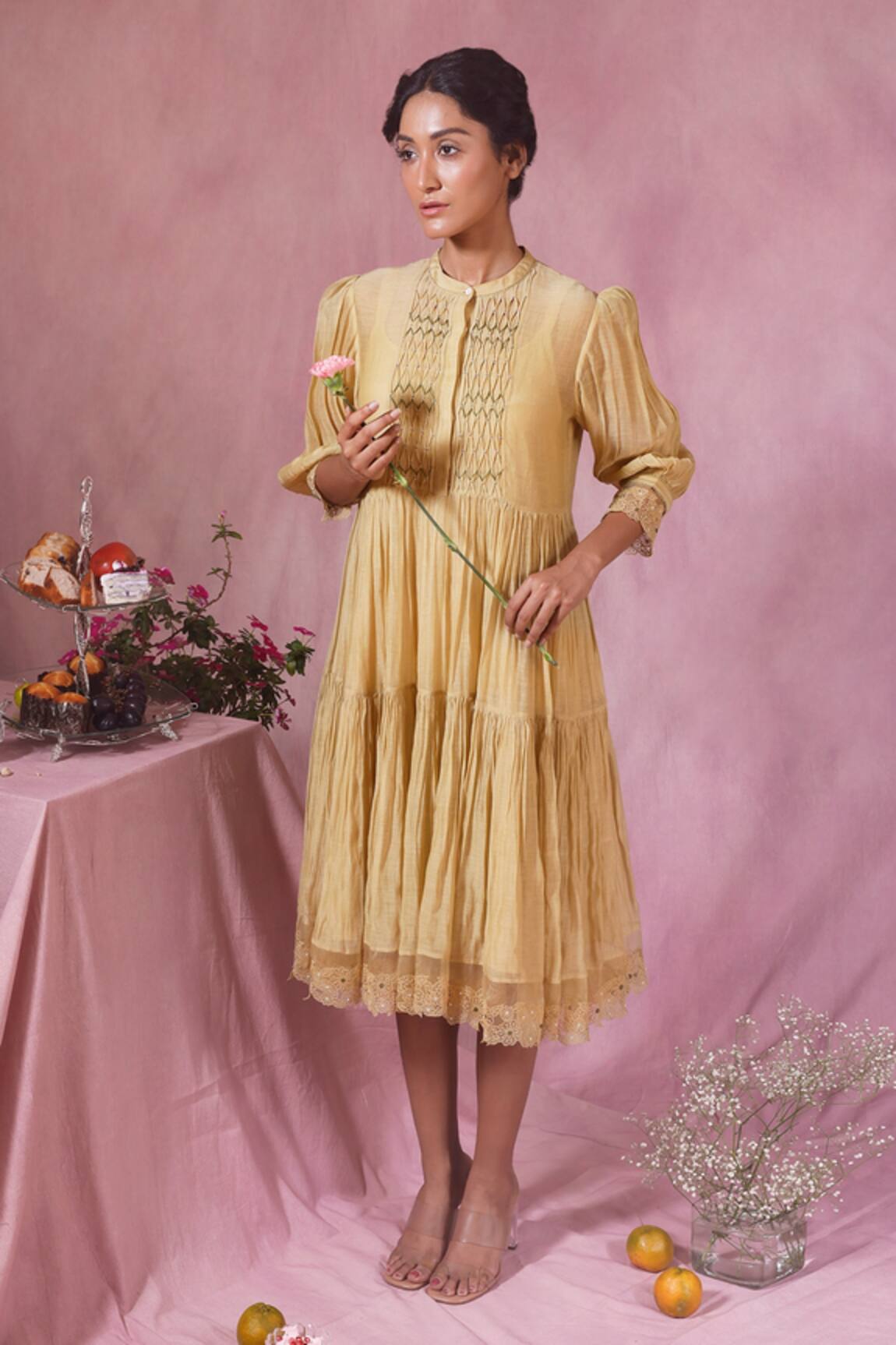 Chokhi Chorri Tiered Smocked Yoke Dress 