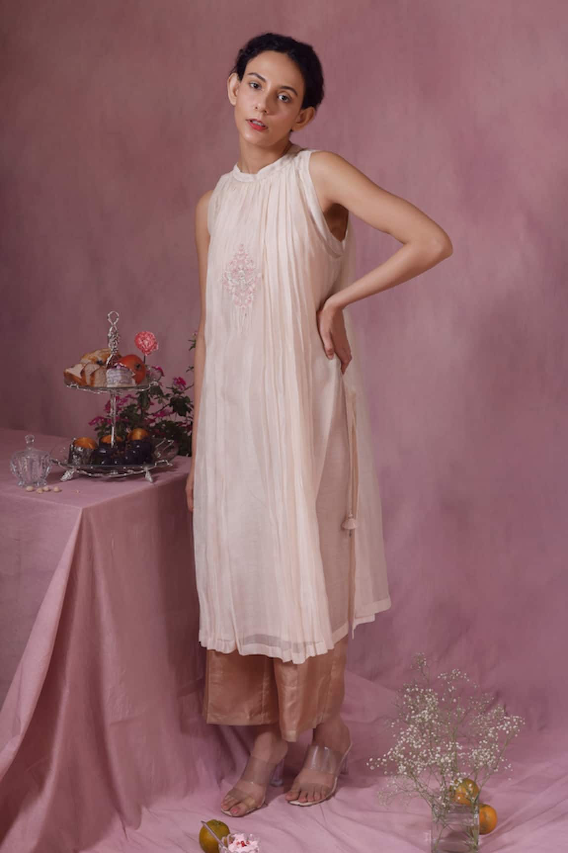 Chokhi Chorri Pleated Kurta & Pant Set 