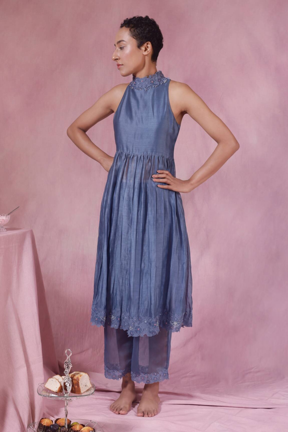 Chokhi Chorri Silk Chanderi Anarkali & Pant Set 