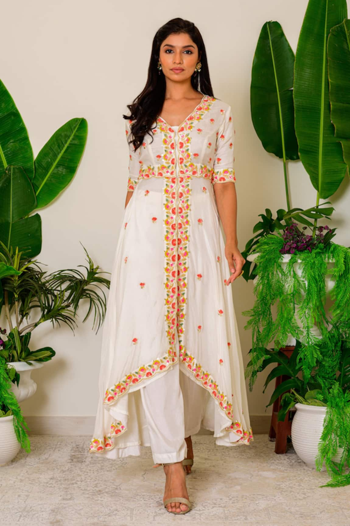 Label Kritika Kataria Silk Embroidered Kurta & Pant Set