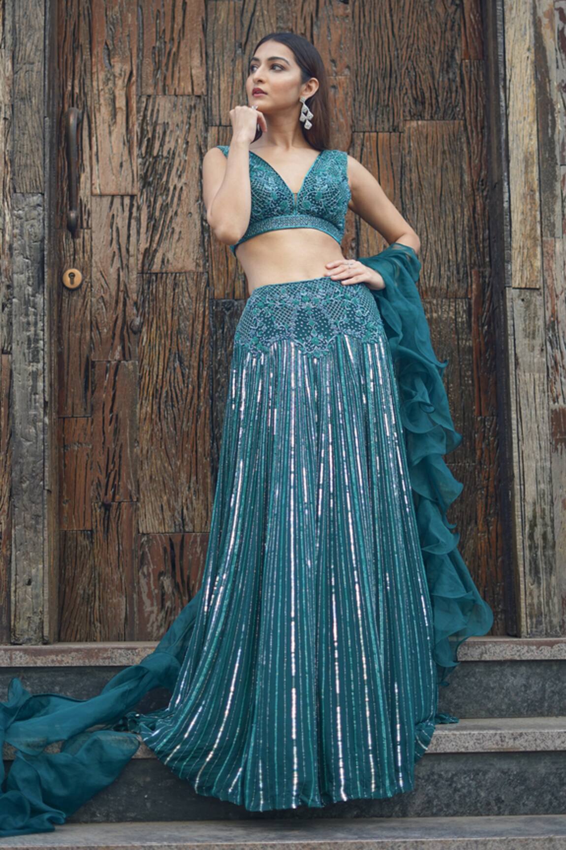 Richa Jaisinghani Label Sequin Embroidered Lehenga Set