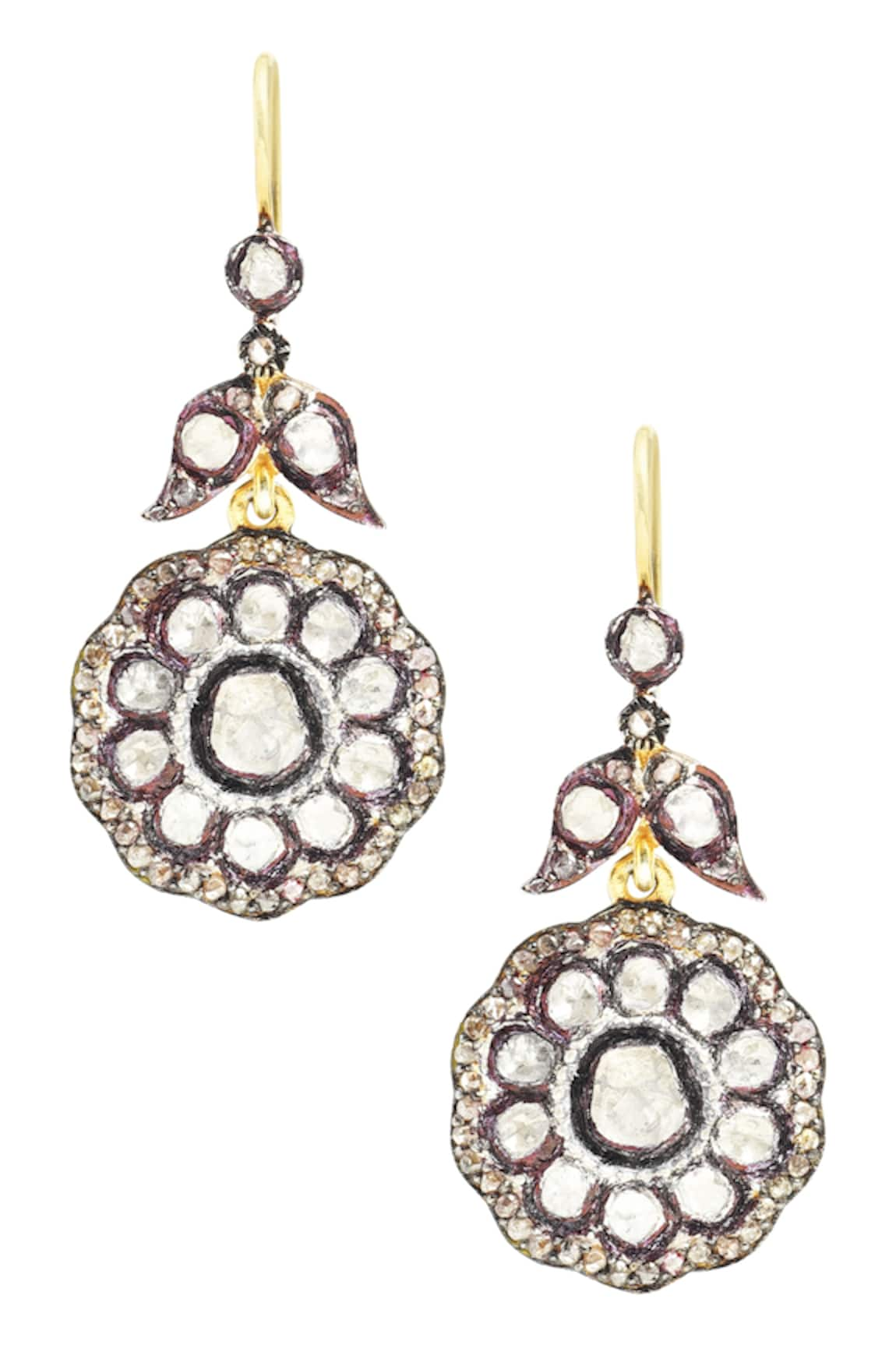 The Alchemy Studio Vintage Uncut Diamond Flower Earrings