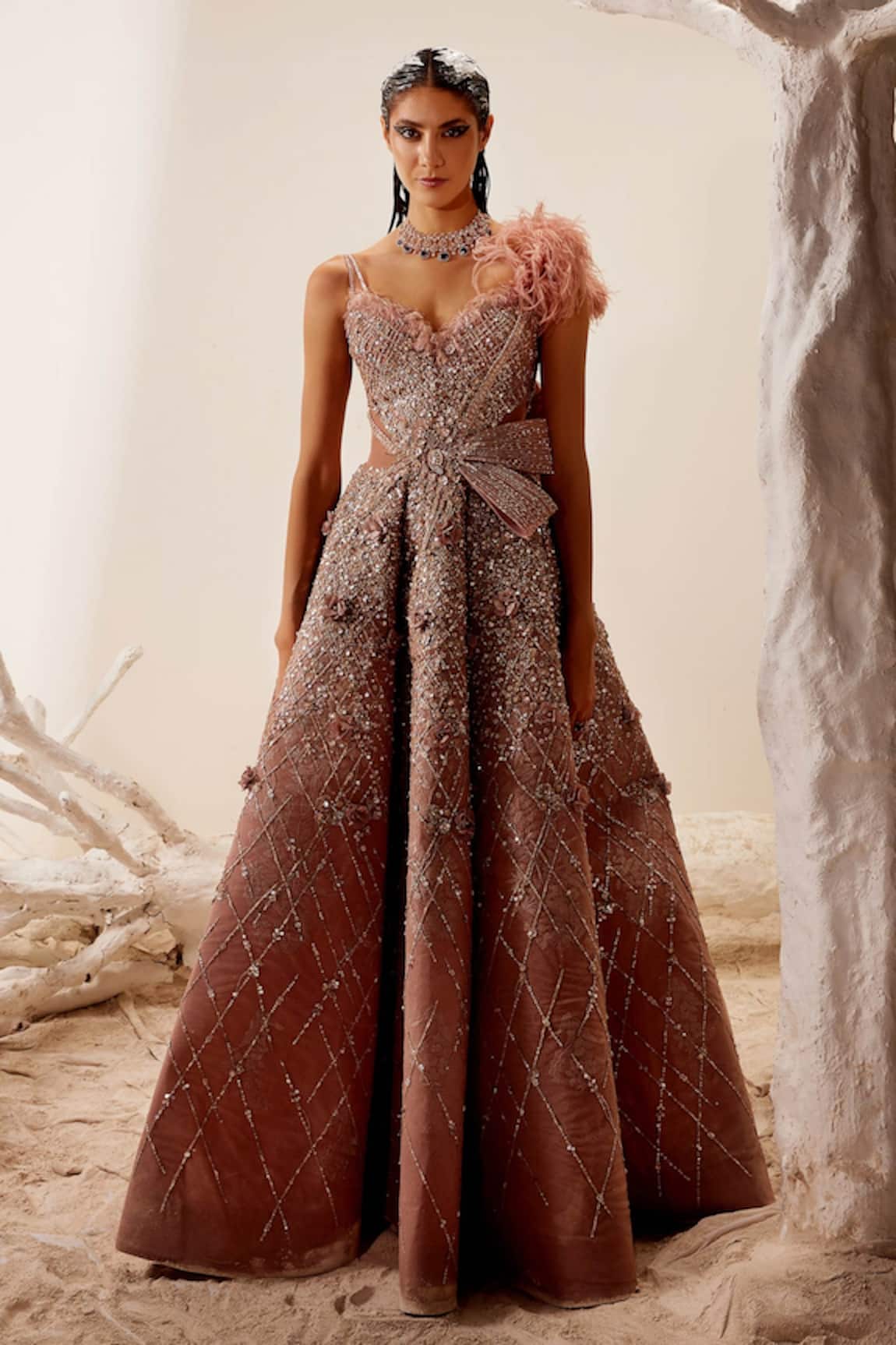 Adaara Couture Gleaming Meadow Structured Gown 