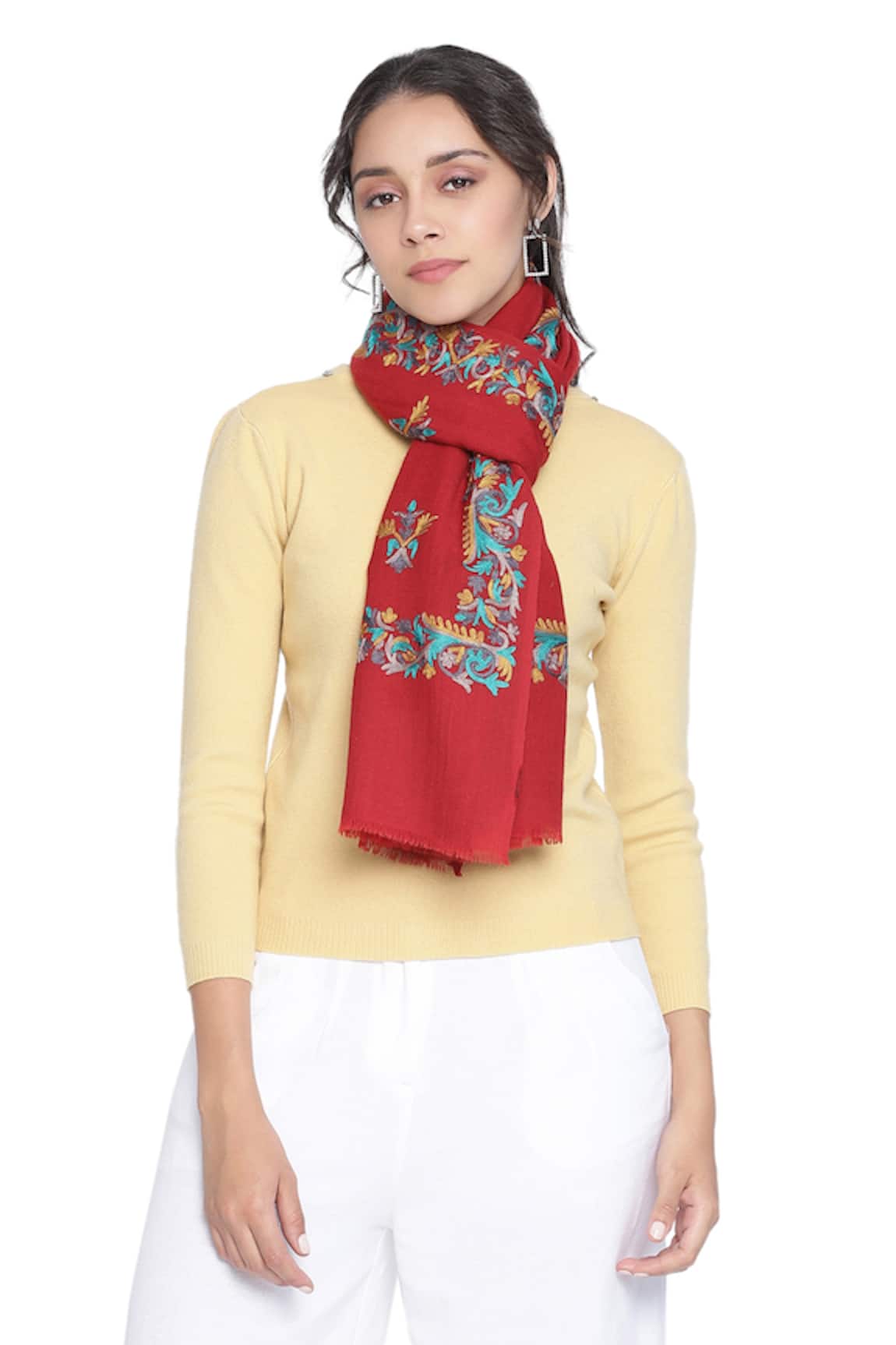 Shingora Floral Embroidered Shawl 