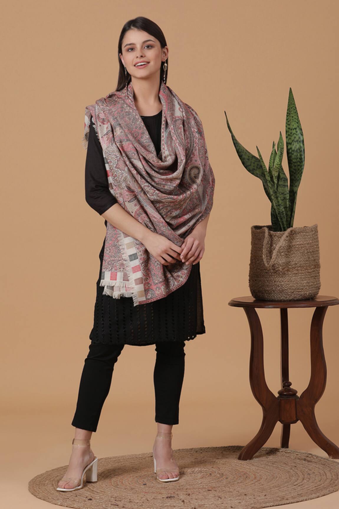 Shingora Kani Floral & Paisley Woven Shawl