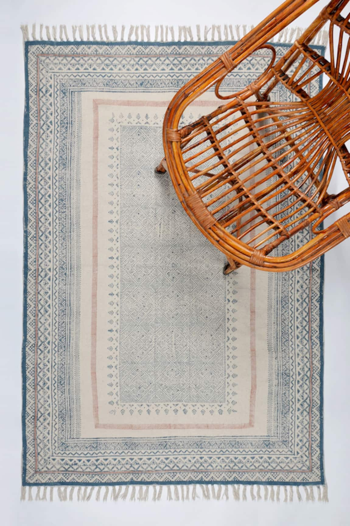 ORNA Cotton Hand Block Printed Rug