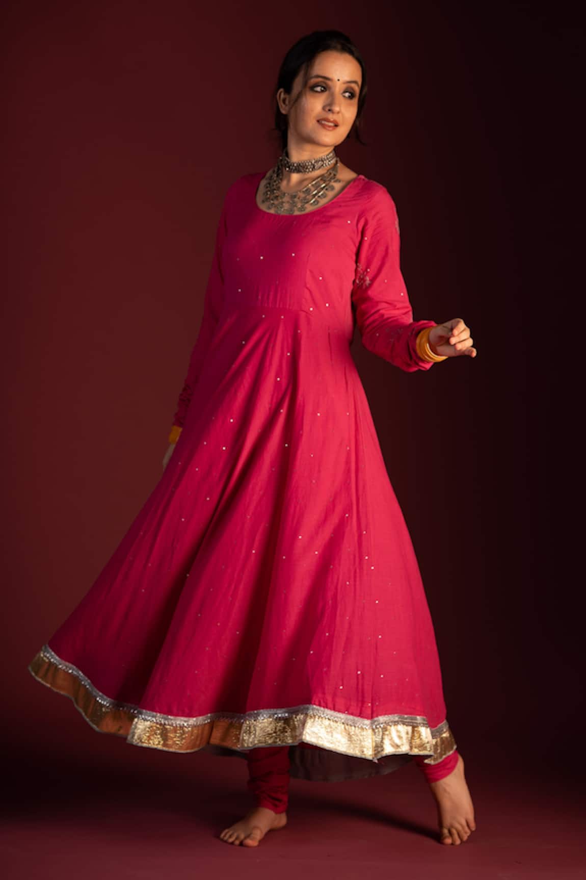 Pants And Pajamas Mangal Chikankari Anarkali