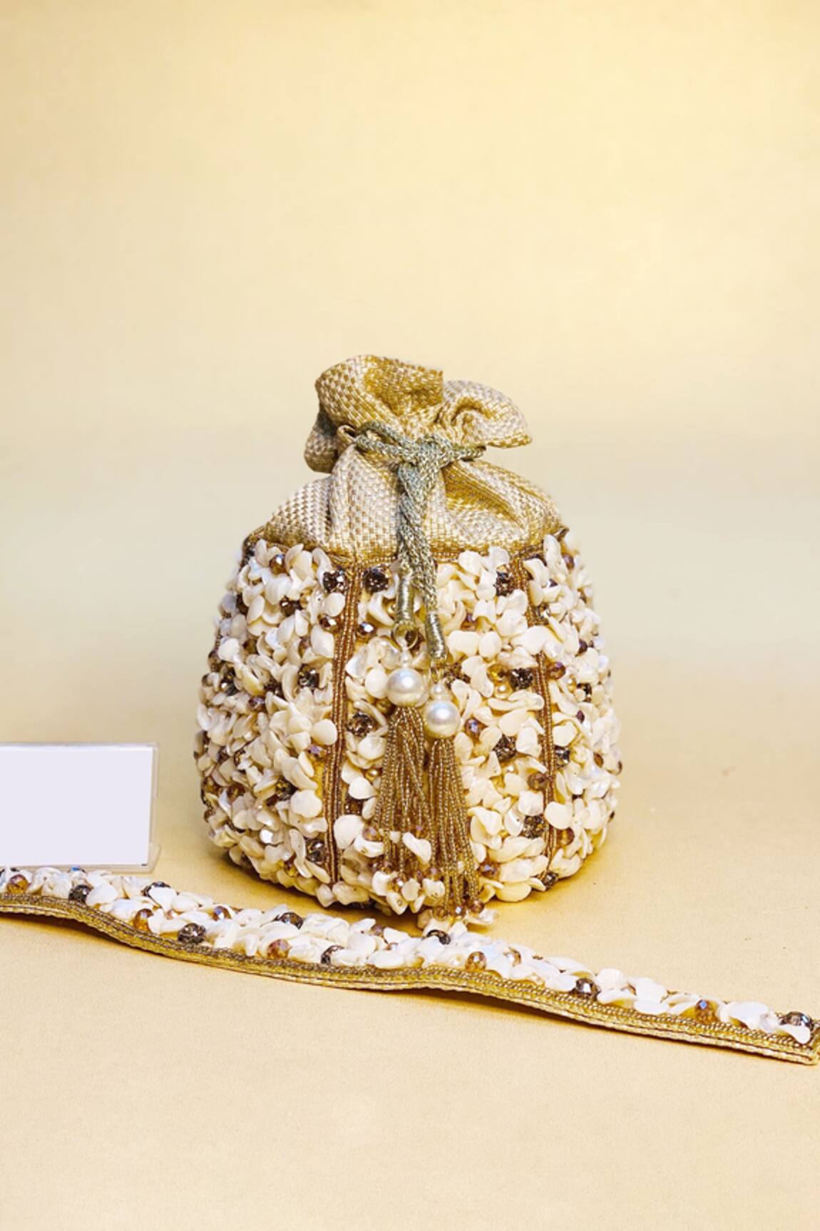 Kainiche By Mehak Vestito Jute Potli Bag With Strap