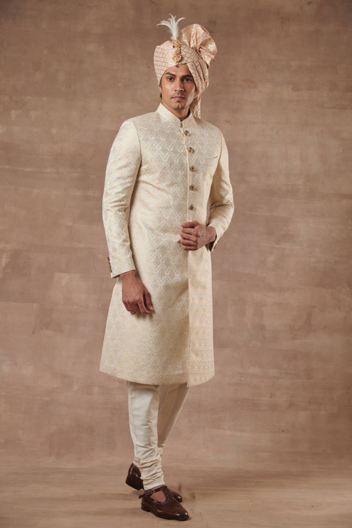 Gargee Designers Silk Brocade Sherwani Set