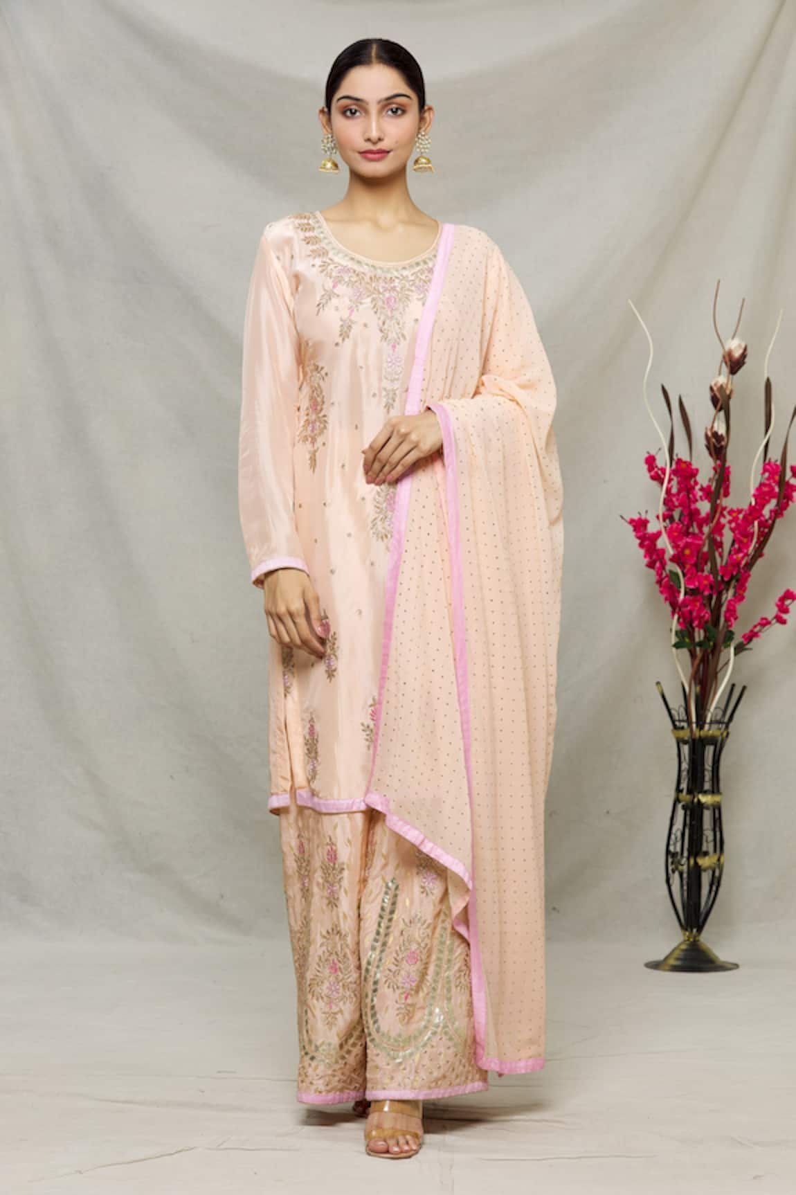 Abhi Singh Floral Embroidered Kurta Sharara Set