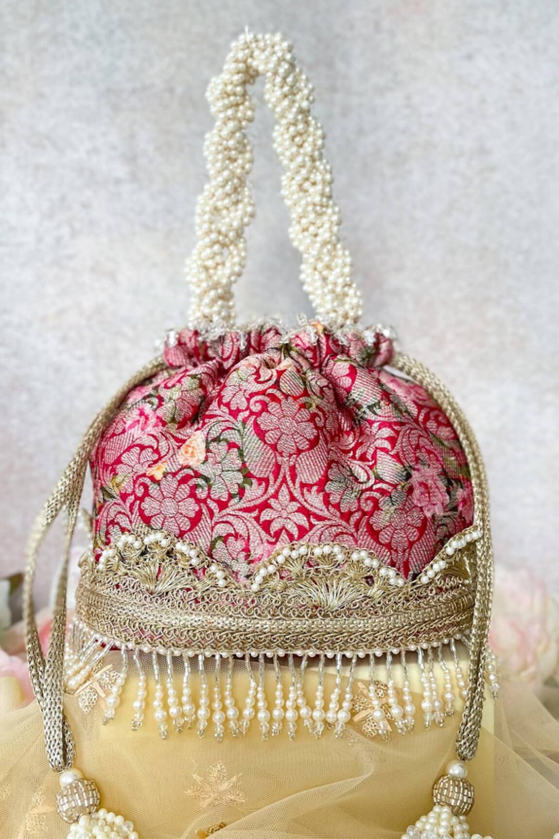 Amyra Floral Motif Potli Bag